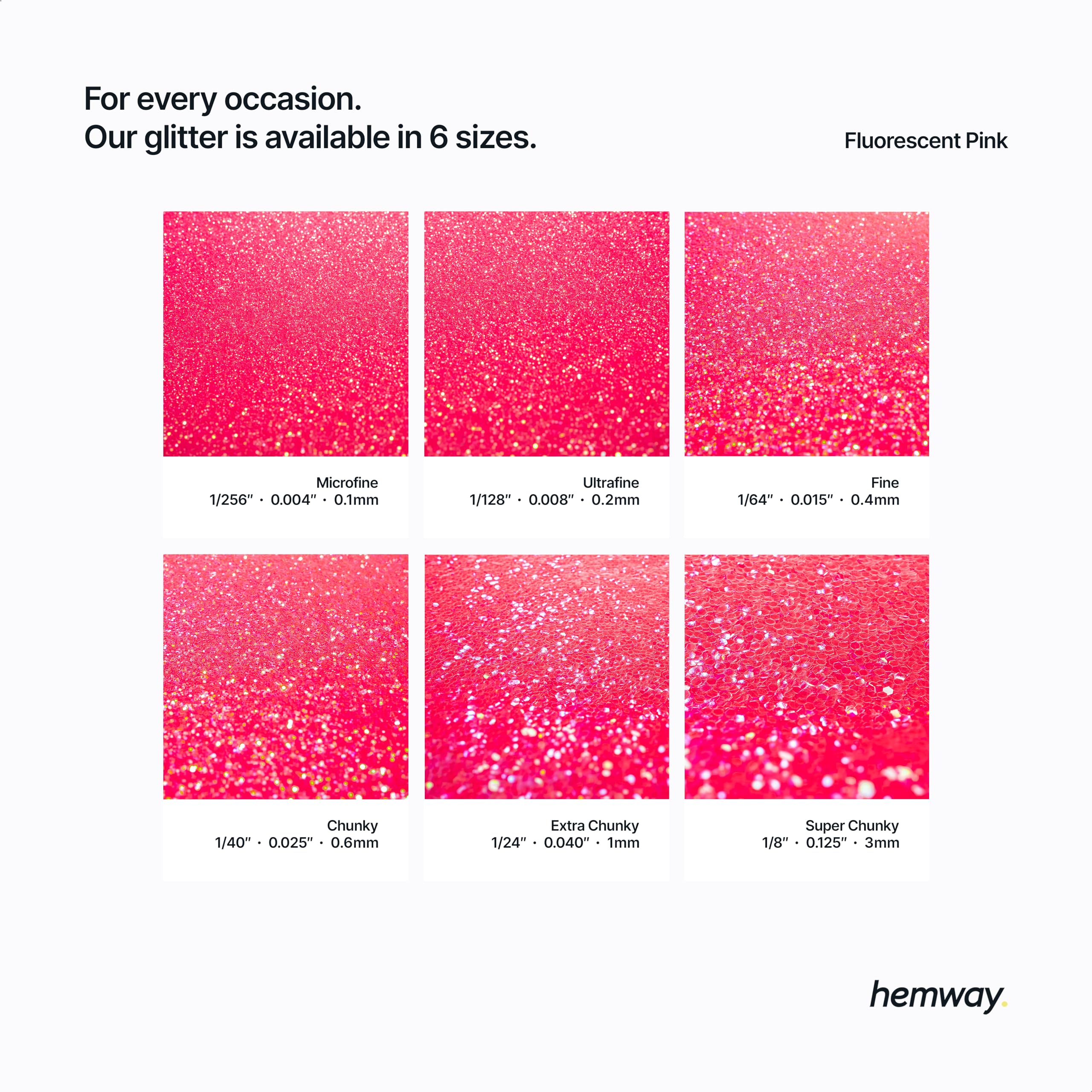 Hemway Glitter Shaker Fluorescent Pink 110g x2 Pack Super Chunky, Craft Glitter Shakers for Resin & Epoxy Crafts - Image 3