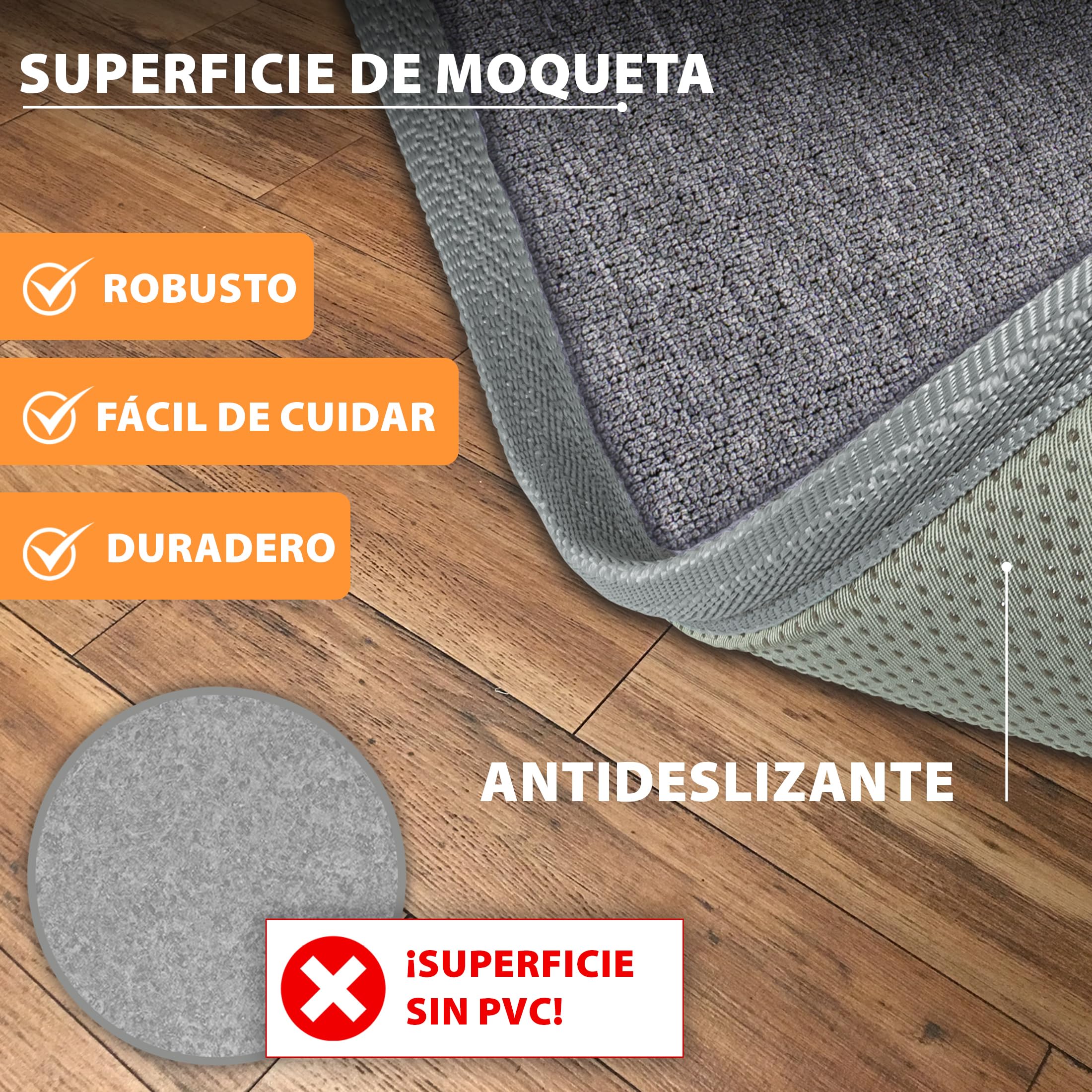 Mi-Heat Warm-Feet Alfombra con Calefacción Infrarrojos (55x80cm) – Estera Térmica con Temporizador y Dimmer, aprox. 40°C 230V – Base Antideslizante para Oficina y Casa, Gris Antracita