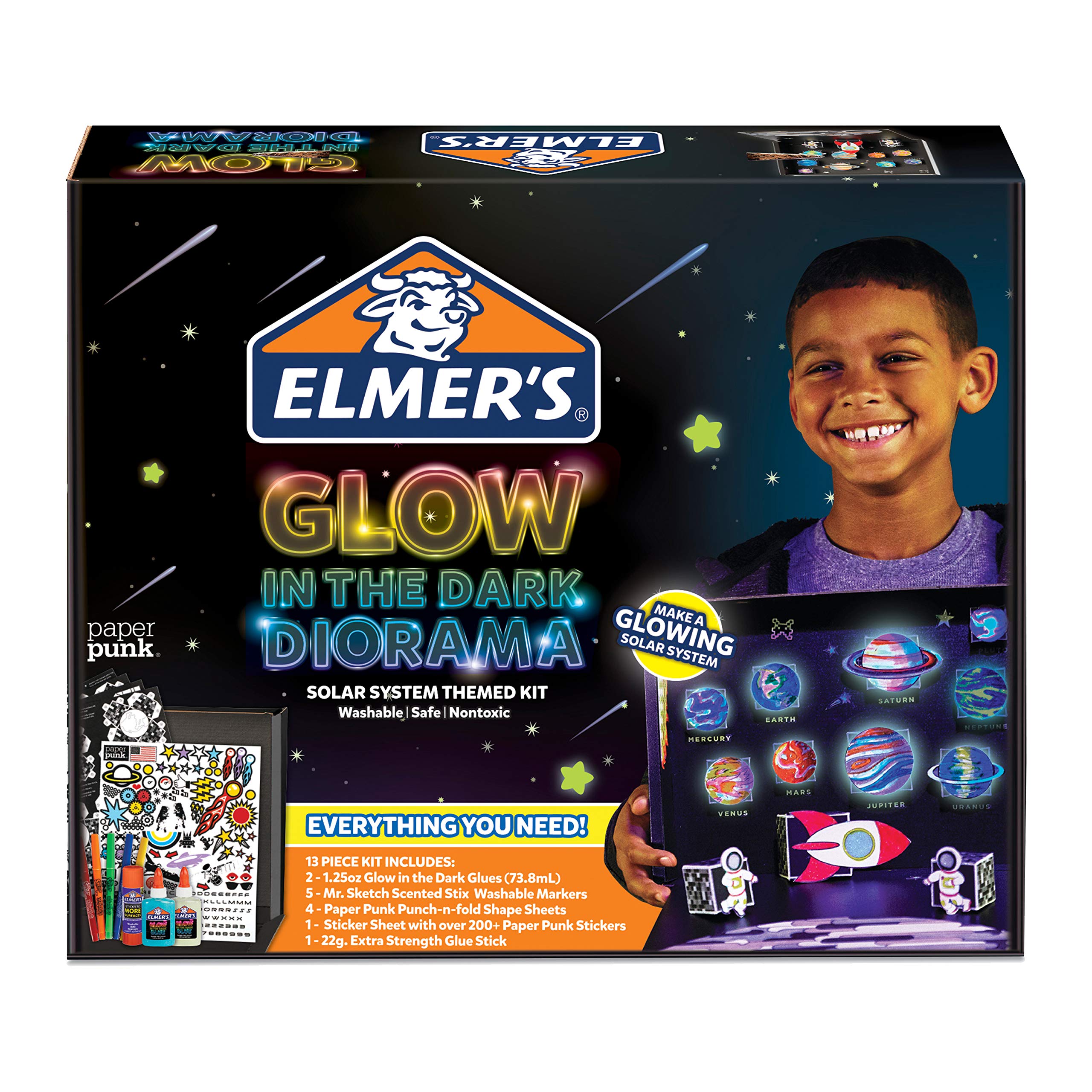 Buy Elmer’S Glow in The Dark Diorama Solar System Kit and Diorama