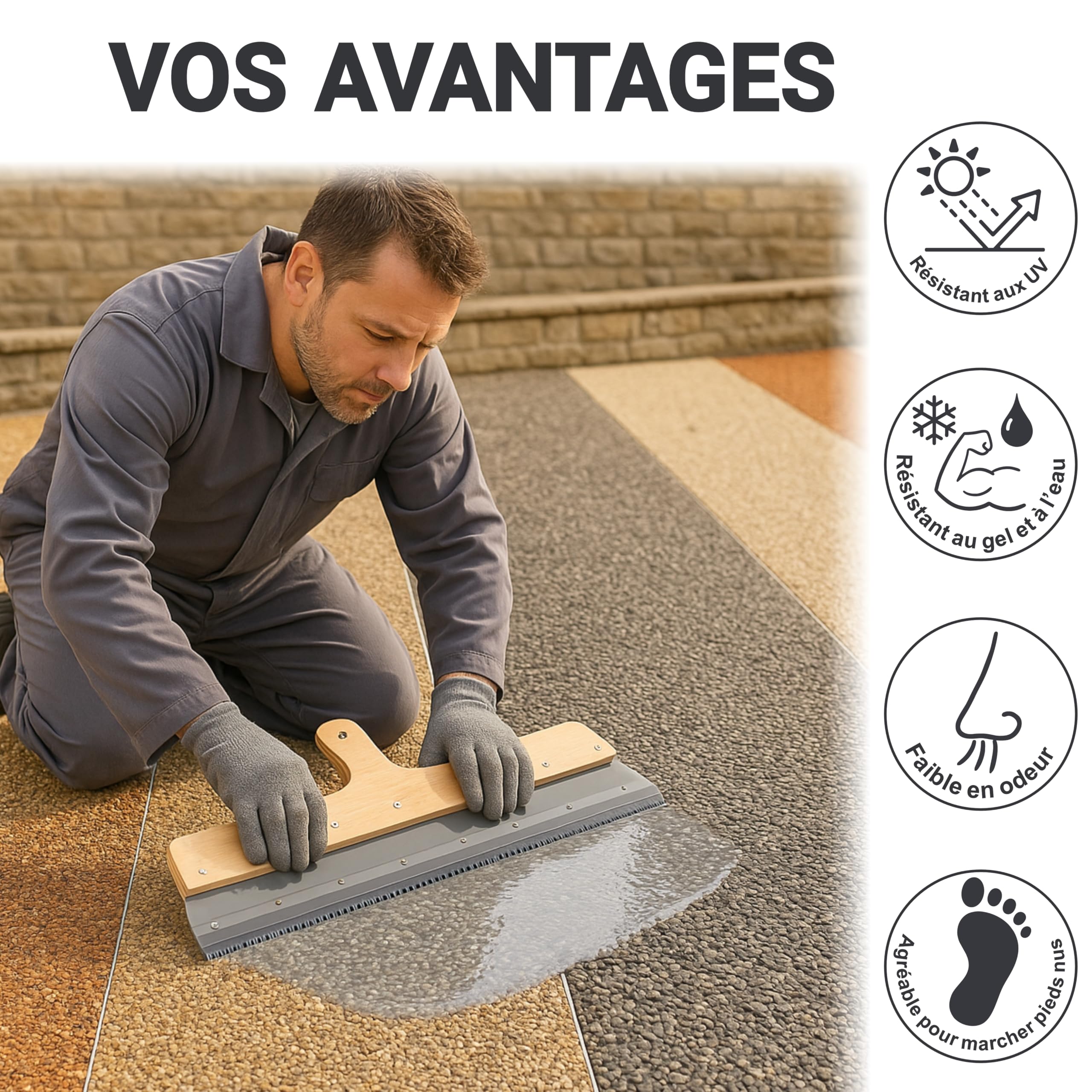 Résine époxy Bouche-pores de moquette de pierre Protection UV extérieure W731 Imperméable - 3Kg