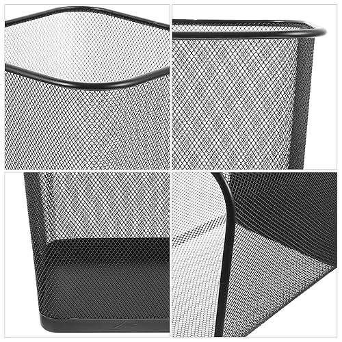 Miniatura 3 de Operitacx Elegante cubo de basura de malla resistente para oficina, dormitorio, caravana, dormitorios, diseño de amplia apertura, contenedor de