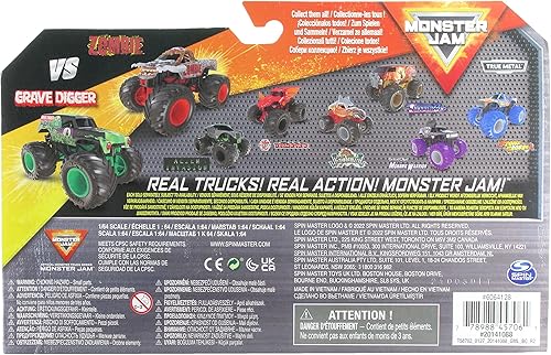 Miniatura 5 de Monster Jam Paquete de 2 Series 22 Grave Digger vs Zombie