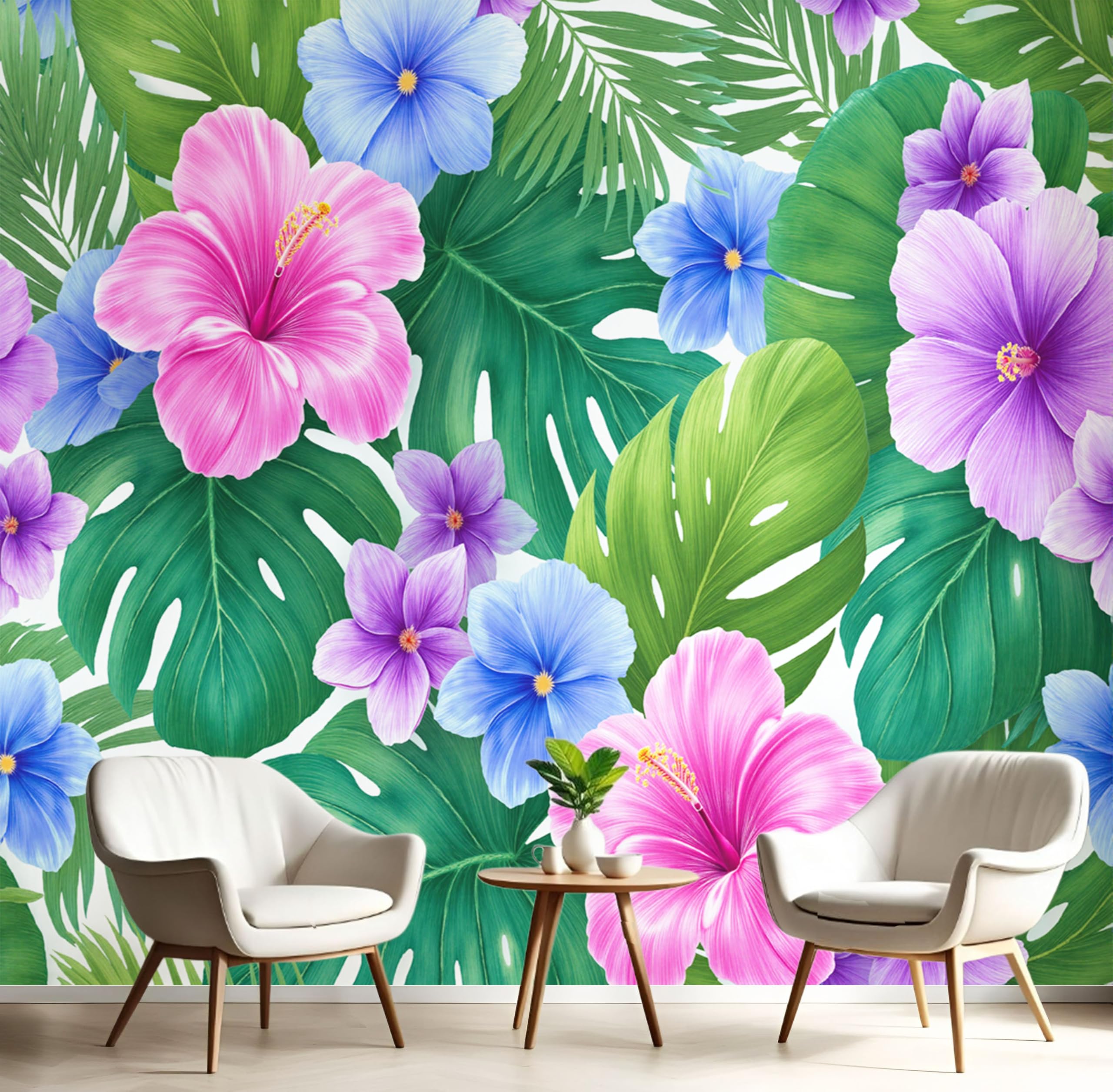 Papier peint jungle vert forêt pour salon et décoration murale de chambre