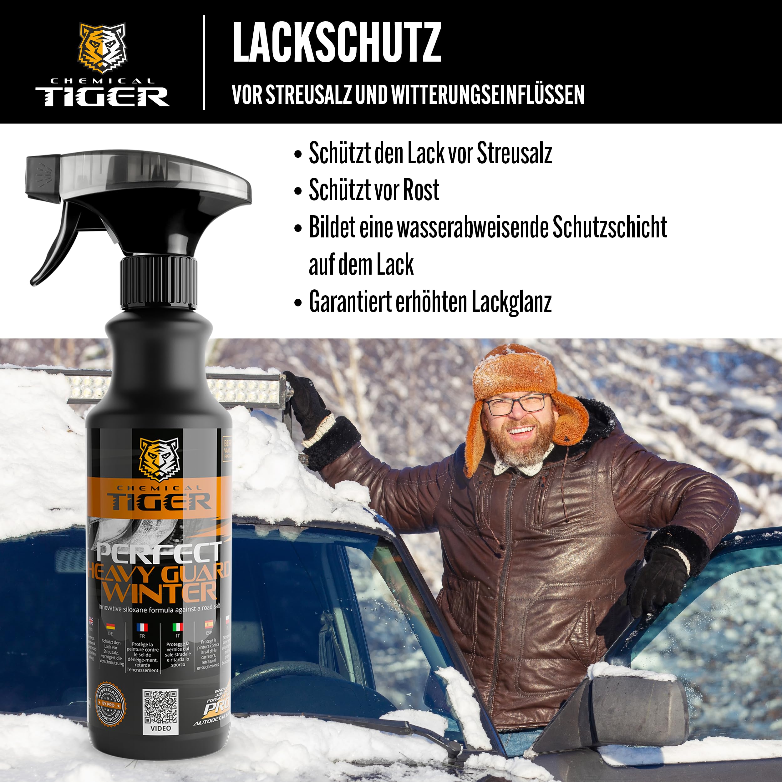 Zestaw Zimowy do Auta - 3 Produkty: Spray Antypara + Odmrażacz + Spray Ochronny do Lakieru - Ochrona przed Parą, Oblodzeniem i Zabrudzeniami - Lepsza Widoczność i Lśniący Lakier