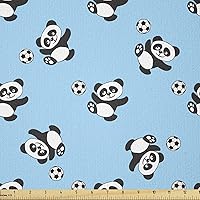 Vista 59 de Ambesonne - Tela de helado por The Yard, deliciosos alimentos fríos de verano en conos estilo Kawaii patrón ilustrado, tela decorativa