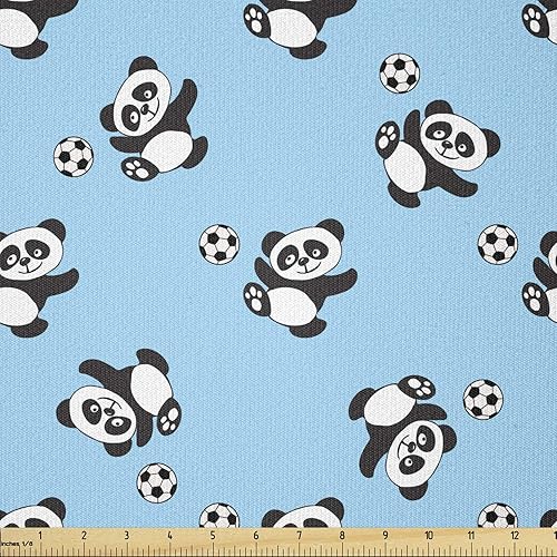 Miniatura 59 de Ambesonne - Tela de helado por The Yard, deliciosos alimentos fríos de verano en conos estilo Kawaii patrón ilustrado, tela decorativa