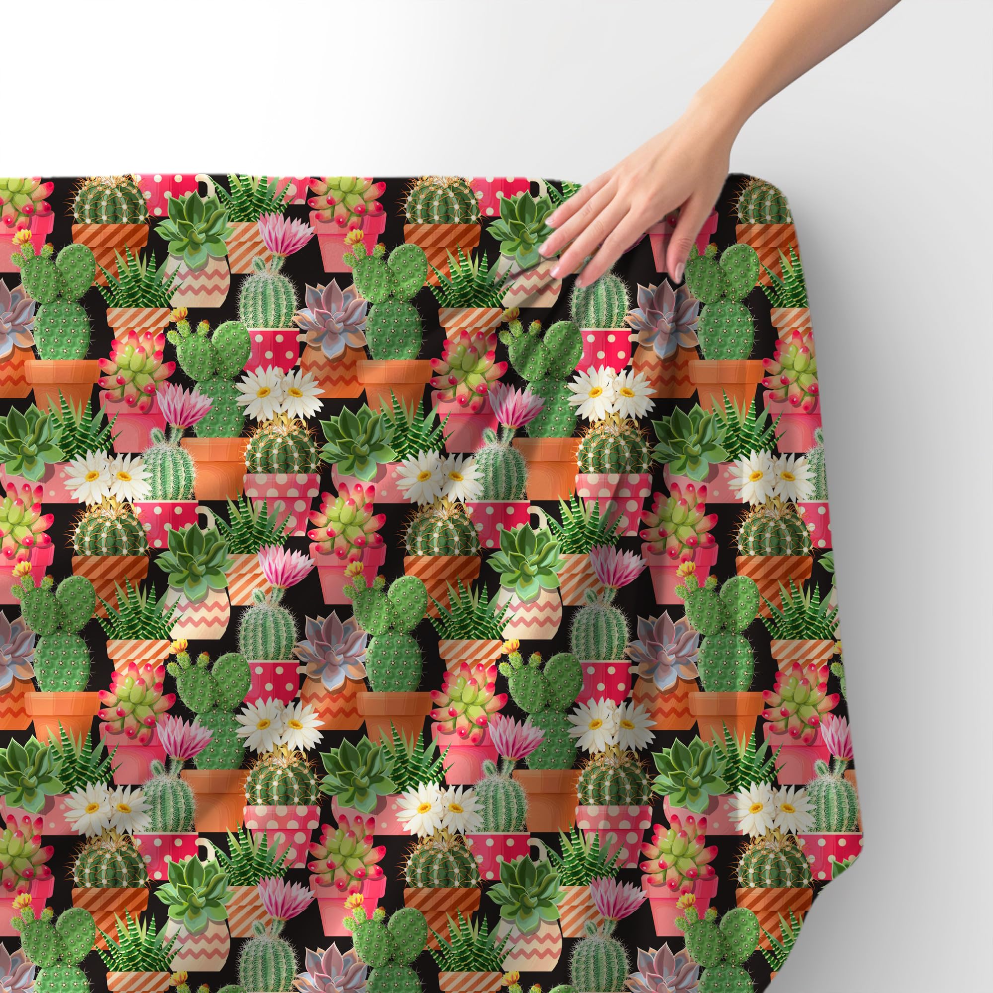 HEKO PANELS Tkanina velvet obiciowa drukowana, kaktusy, 3 metry 140 x 300cm
