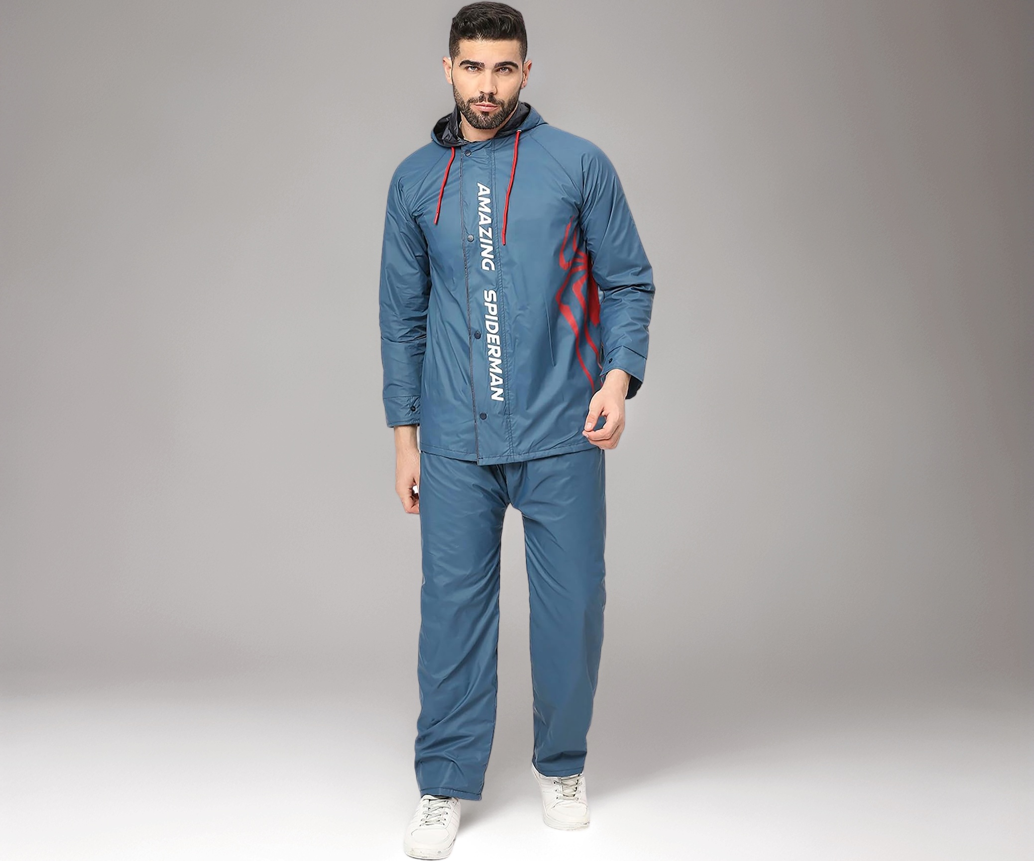 Citizen Spiderman Reversible Raincoat for Men with Waterproof Pant, In
