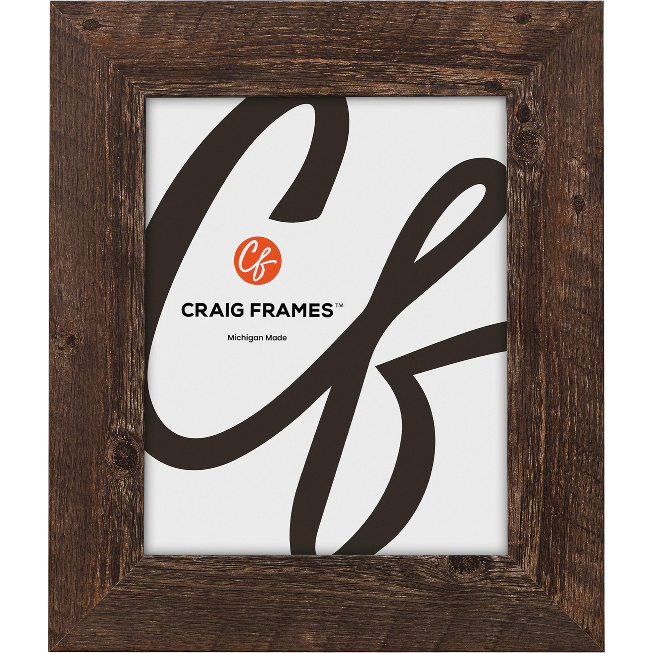 Craig Frames American Barn, 22x30 Picture Frame, Faux Barnwood, Brown Oak