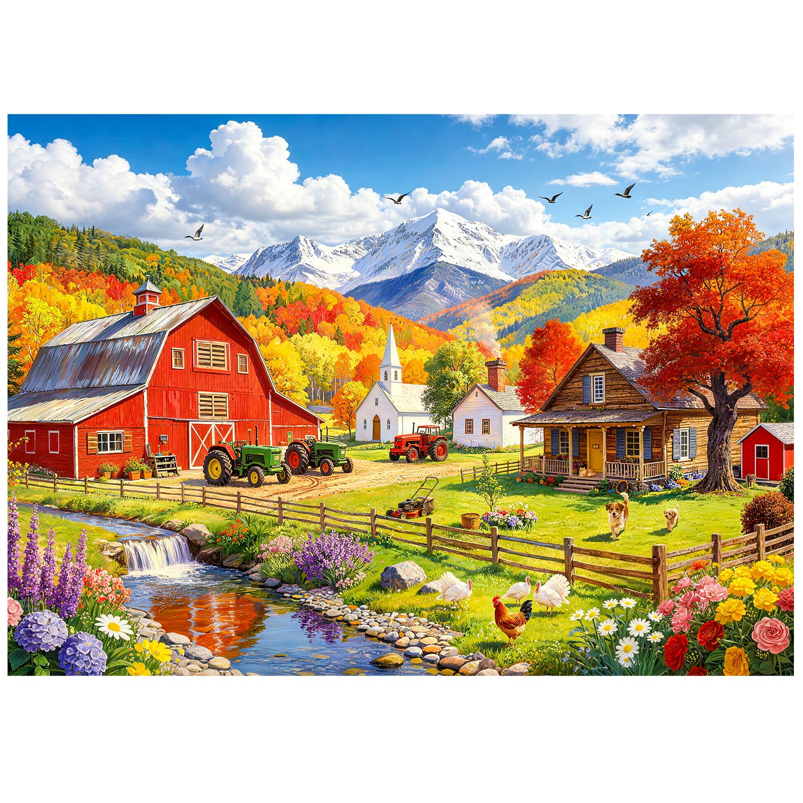 Sitodier 1000 Pieces Puzzle for Adults, Country Life Jigsaw Puzzle