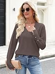 ANRABESS Sweaters pour les femmes manches longues V Cou Chemises Business Casual Work Blouses 2026 Hauts du chandail de pull-over à l'automne
