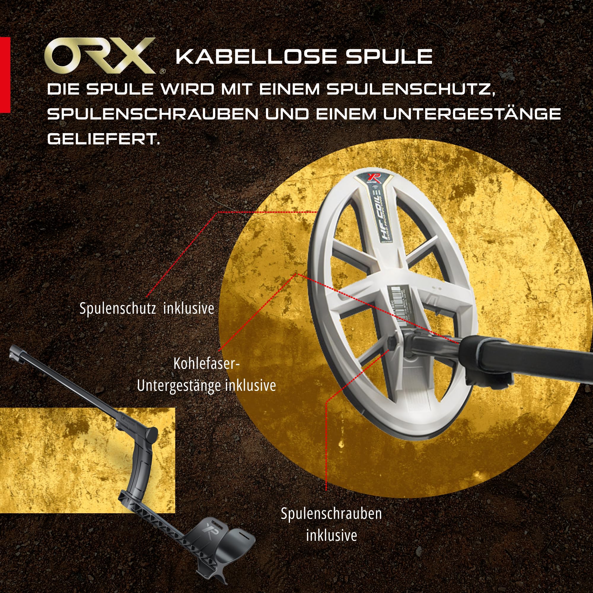XP Metal Detectors elliptische HF-Spule 24x13cm für Deus & ORX