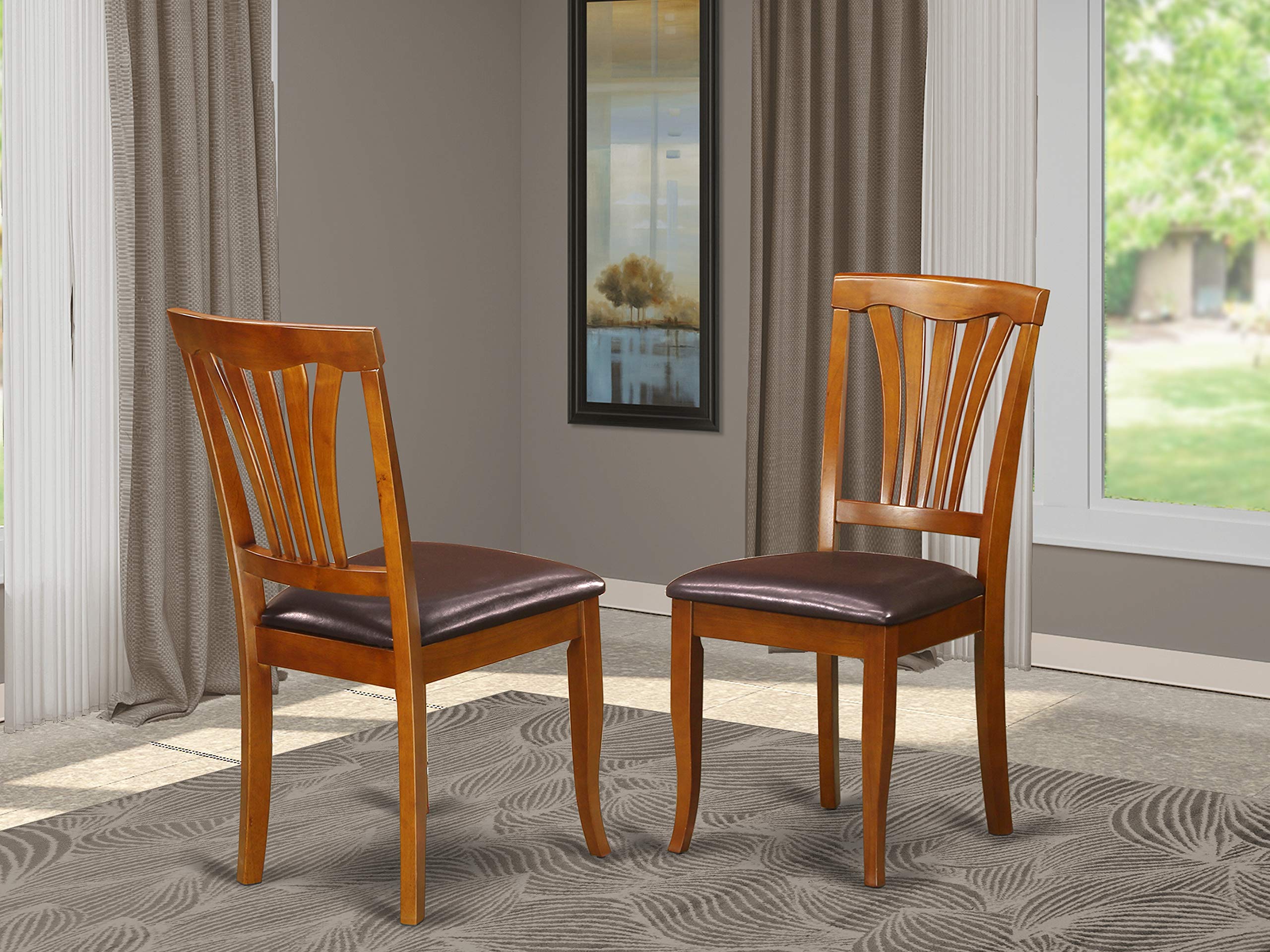 Buy East West Furniture Avon Dining Chair Set Faux Leather Seat and