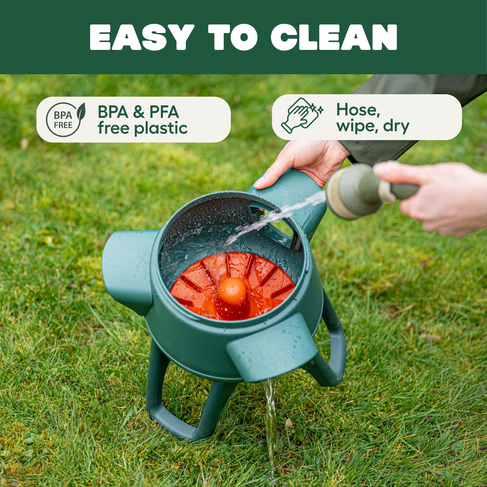 Omlet Comedero de pollo sin residuos para gallinero, comedero antiderrame para aves de corral con 3 puertos de alimentación, colgante o de pie, resistente a la intemperie, 2,5 kg