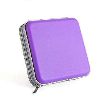 :Hard Shell CD Case Bright Color CD/DVD Holder for 30 Capacity CD Storage Great for car DVD Collection for Kids Purple