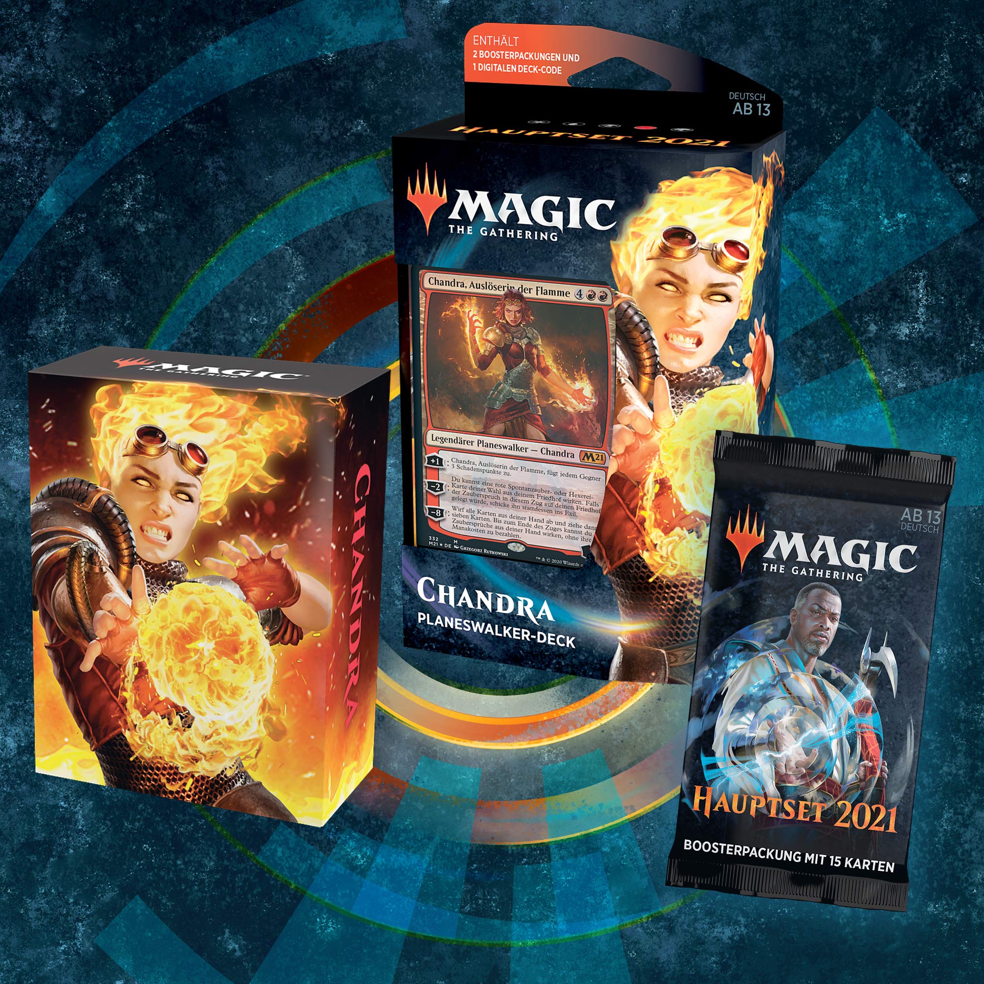 Magic: The Gathering Planeswalker-Deck Chandra, katalizator płomieni, zestaw główny 2021 (60 kartek)