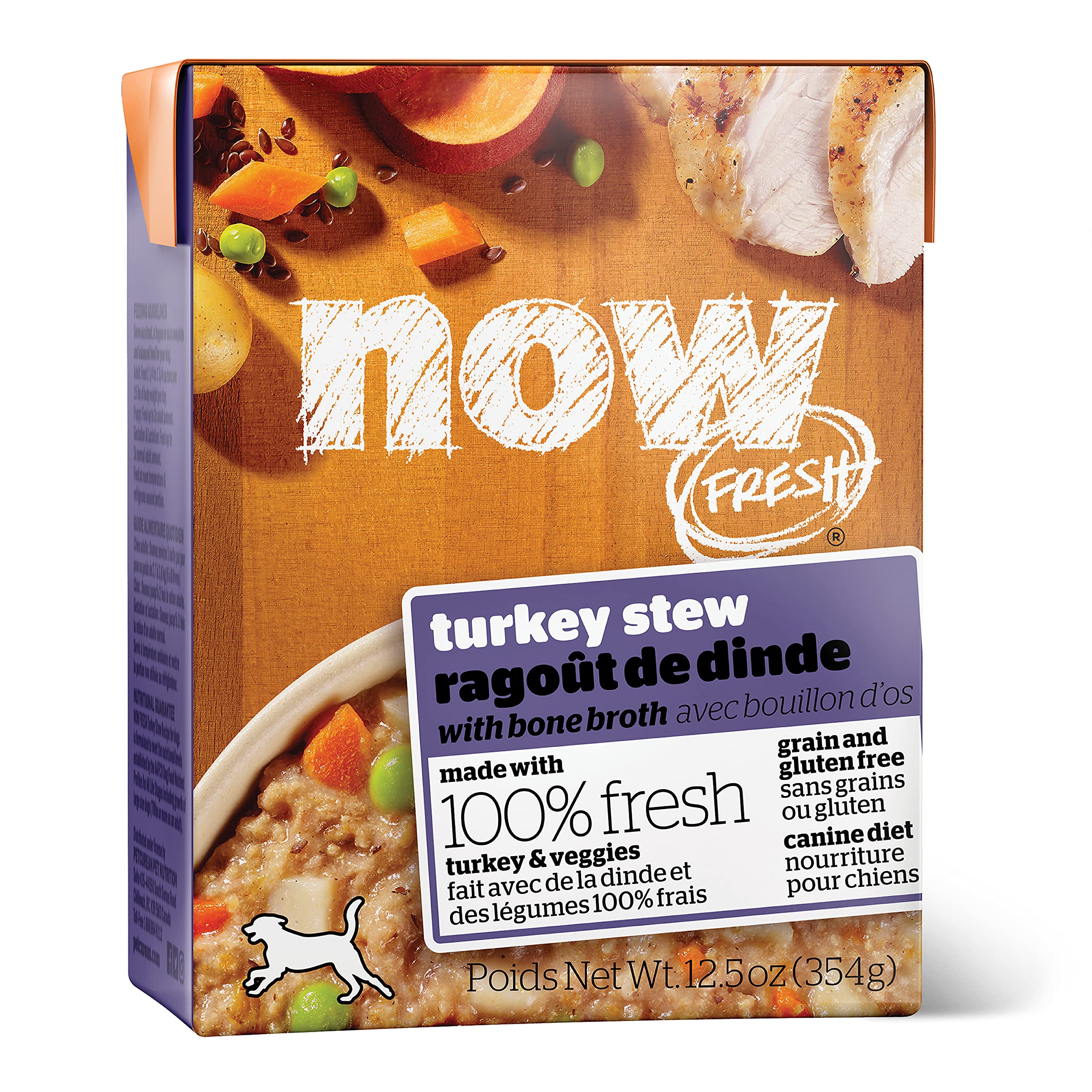Now Fresh Wet Dog Food - 12.5 oz (12 Ct) - Grain Free Wet Dog Food -Turkey Stew with Bone Broth Recipe - for Small, Medium and Large Breed Dogs