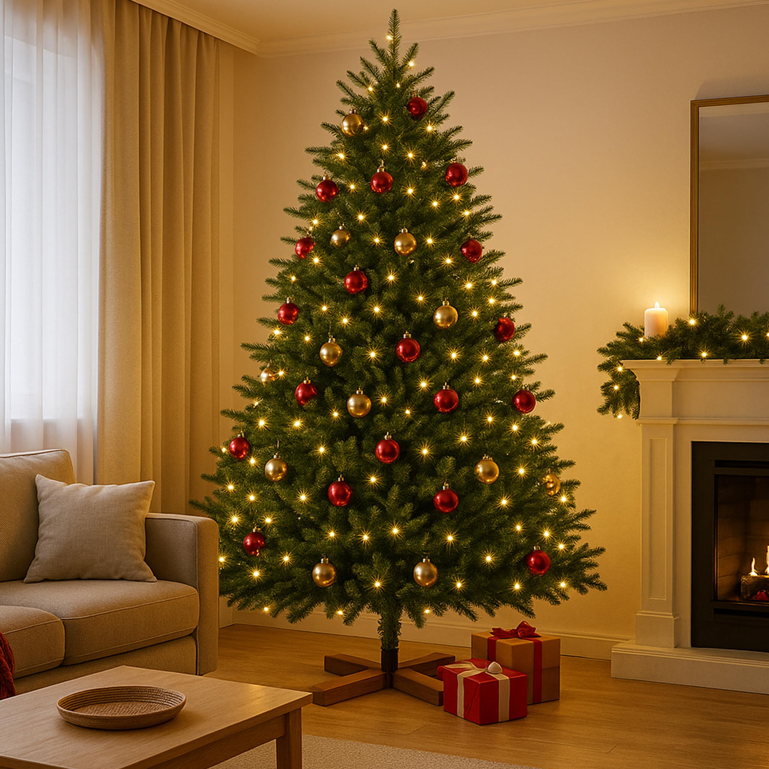 Arbre de Noël Artificiel Relaxdays, 180 cm, Aiguilles en PVC, Support en Bois, Sac de Rangement, Sapin Vert Naturel