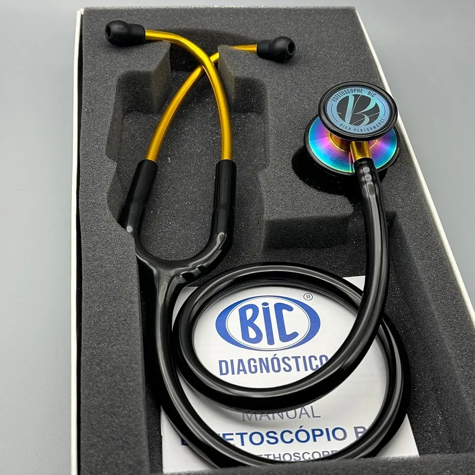 Estetoscópio Bic Eternity III Black Rainbow ES1523 - Excelente Ausculta - Garantia de 5 anos