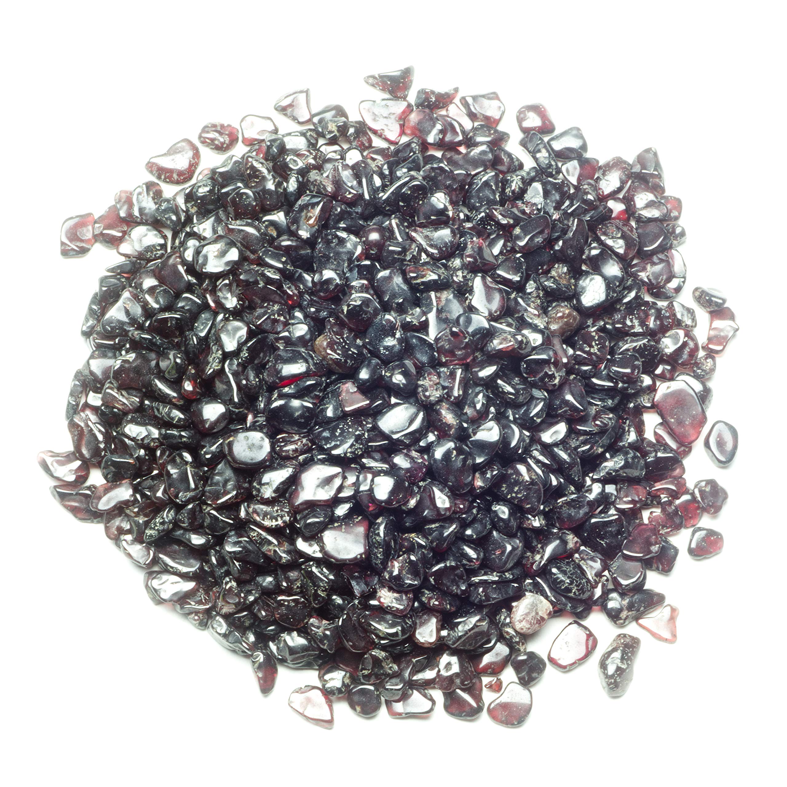 Cherry Tree Collection 1/2 Pound Polished Tumbled Gemstone Chips, Pebbles, Crystal Chips Bulk for Jewelry Making, Healing, Plants, Succulents, Aquariums, Decoration, Chakra (Garnet)