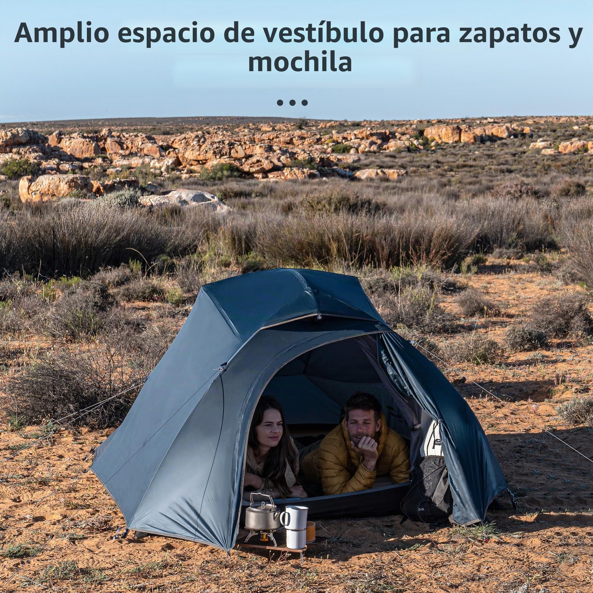 Naturehike Cloud-up Ultraligero 3 Persona Tienda de campaña Impermeable Doble Capa Camping Tienda de campaña (20D Azul Oscuro Actualizar)