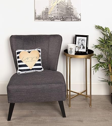 Miniatura 7 de Kate and Laurel Celia - Mesa redonda plegable de metal, negro con base dorada Dorado/Negro,Dorado/blanco,Negro -,Negro/Oro,Negro /Gris,Negro,