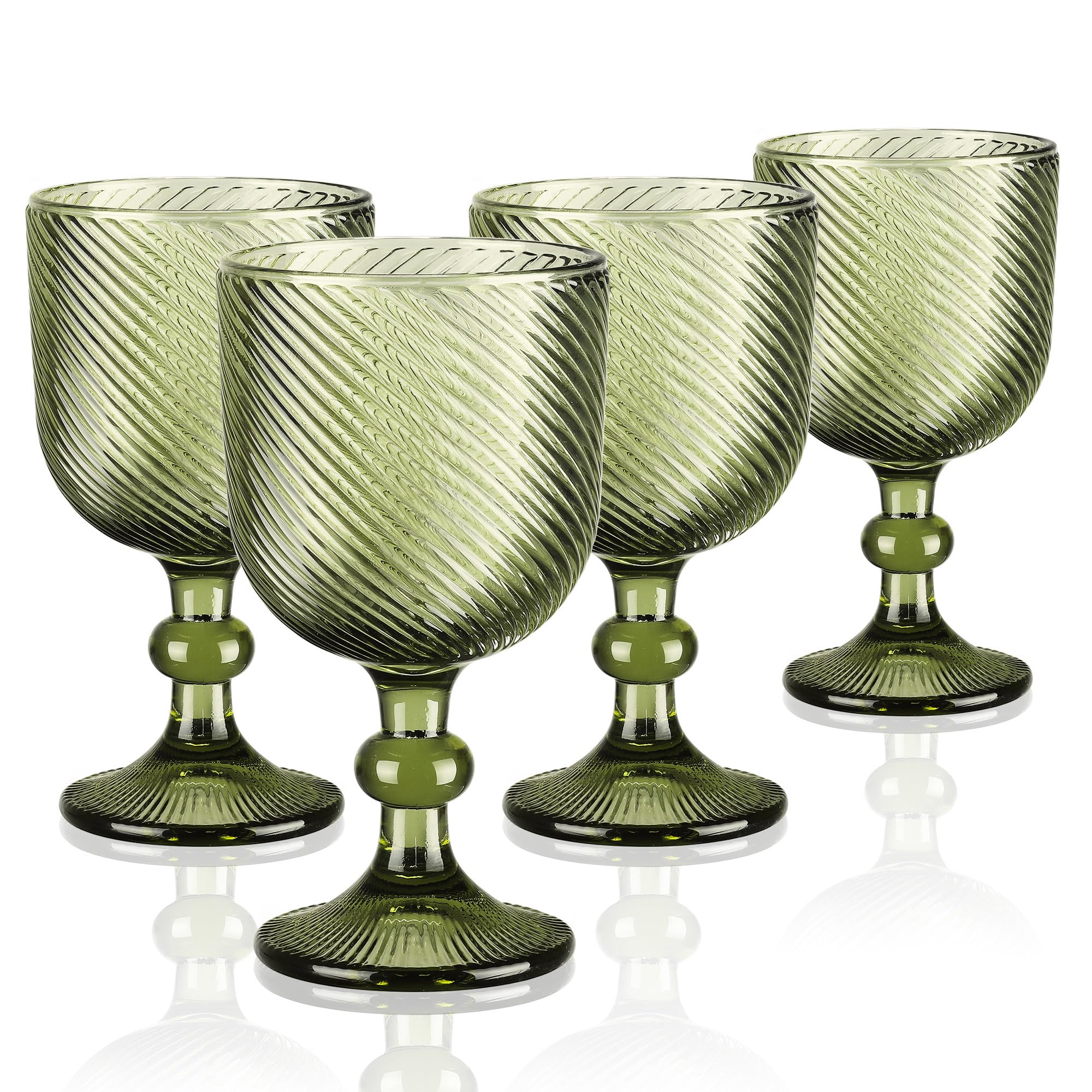 Joeyan 350ml Bicchieri acqua Vetro Verde,4 pezzi Calici Colorati Vetro