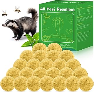 24 Pack Skunk Repellent - Natural Raccoon Repellent Balls for Yards, Gardens, Keep Raccoon Away with Humane & Odorless, Skunk Deterrent Long-Lasting Granules Safe for Pets & Kids