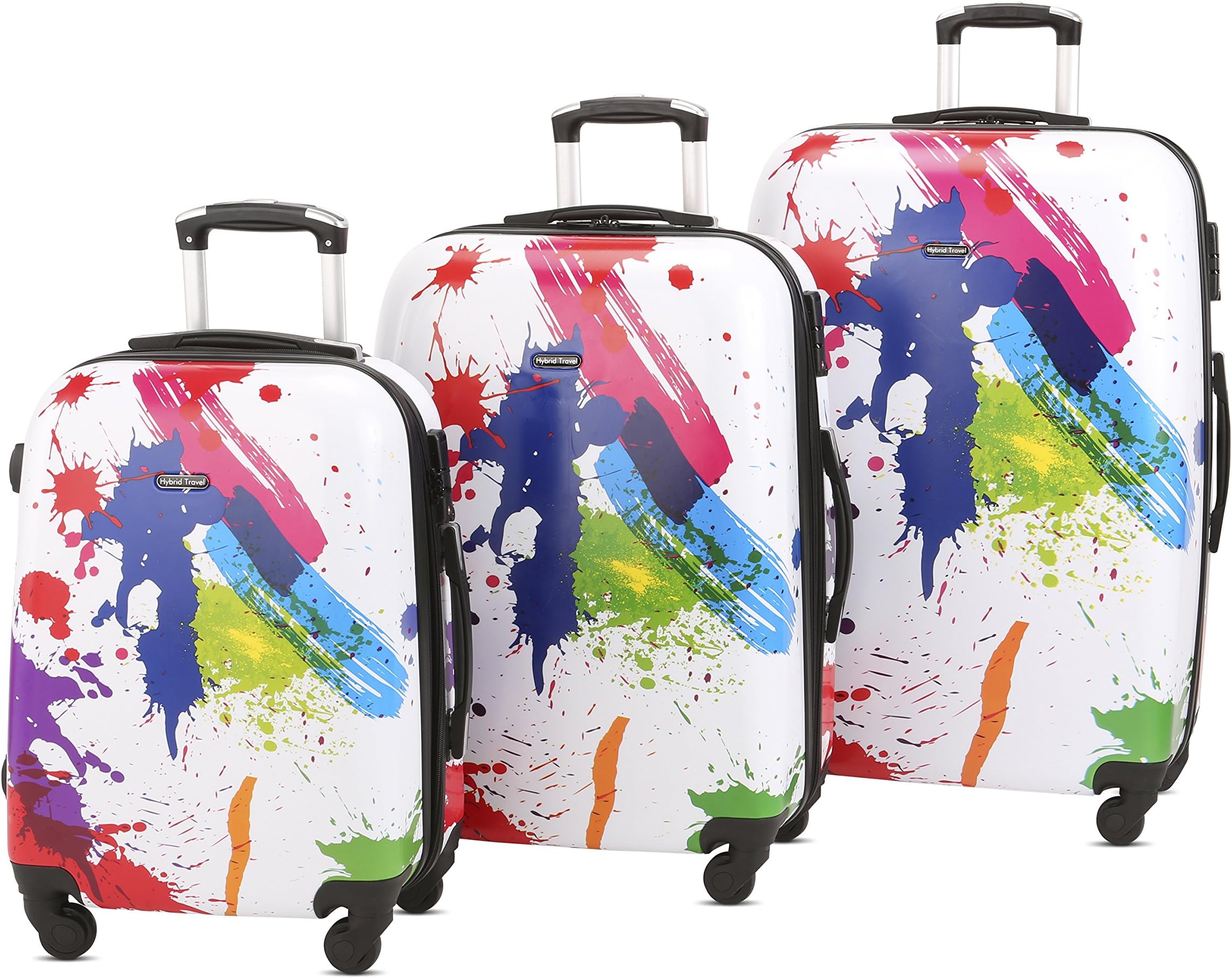 3 PC Luggage Set Durable Lightweight Hard Case Spinner Suitecase LUG3 PC71 Color Spit