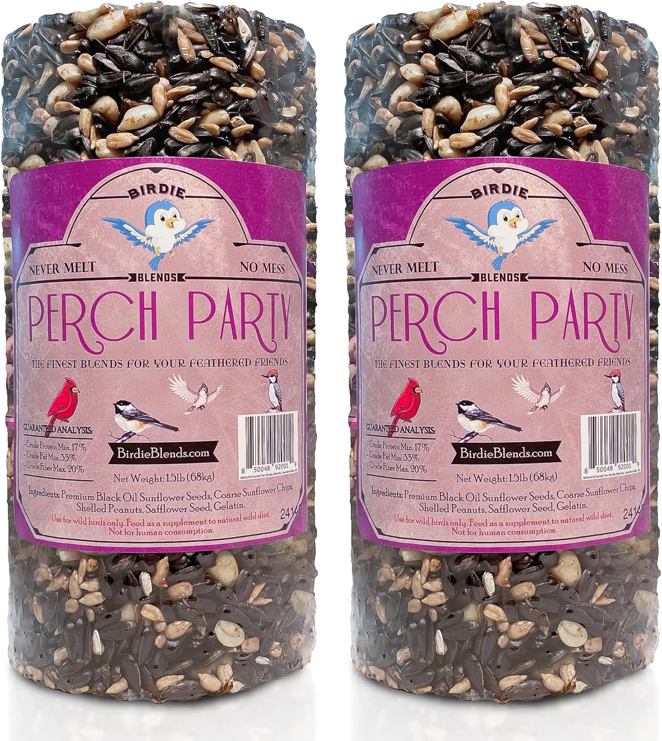 Perch Party Wild Bird Seed 4" Cylinder (Pack of 2)