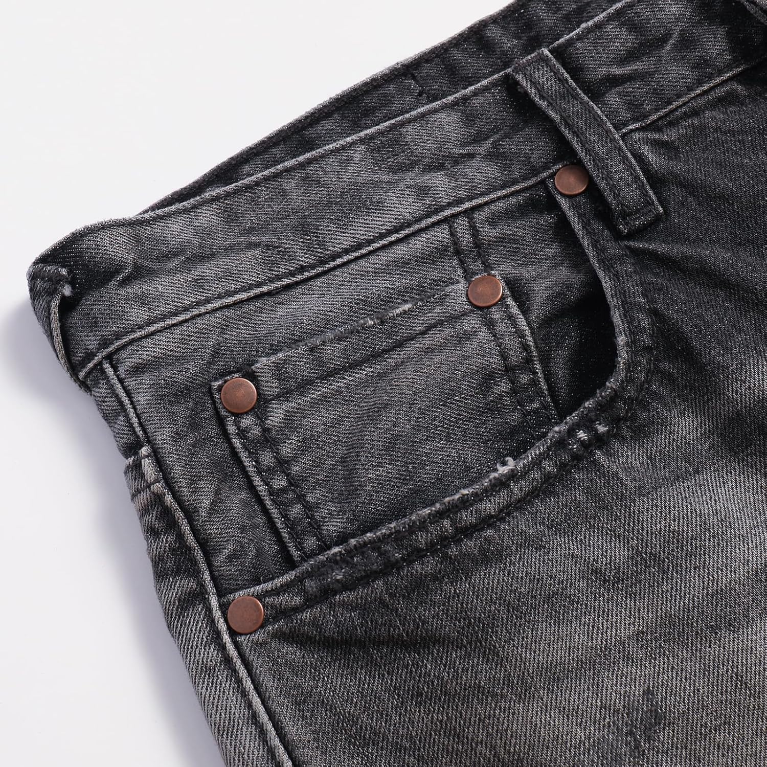 Men's Straight Tapered Leg Jeans Casual Mid Waist Vintage Denim Pants - Image 5