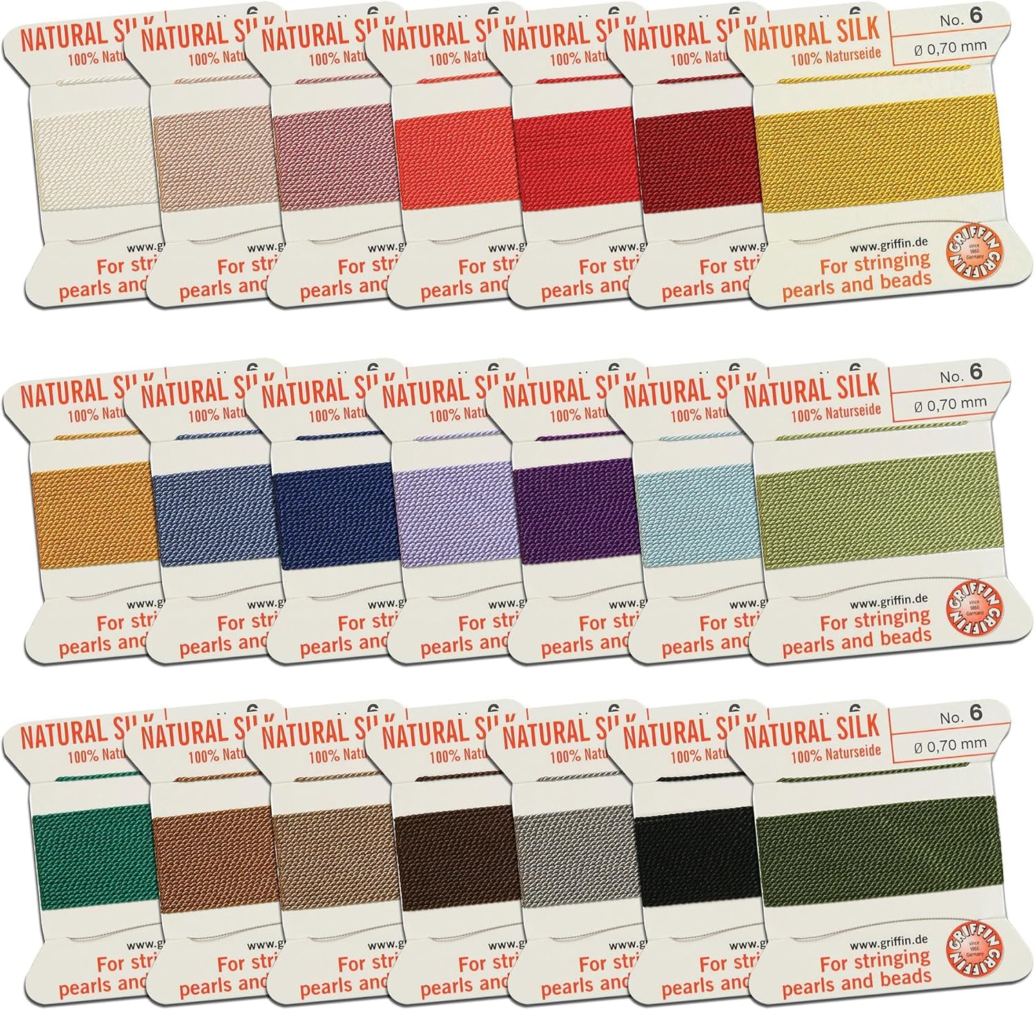 Griffin Silk Cord Thread Sampler Pack Size Number 6