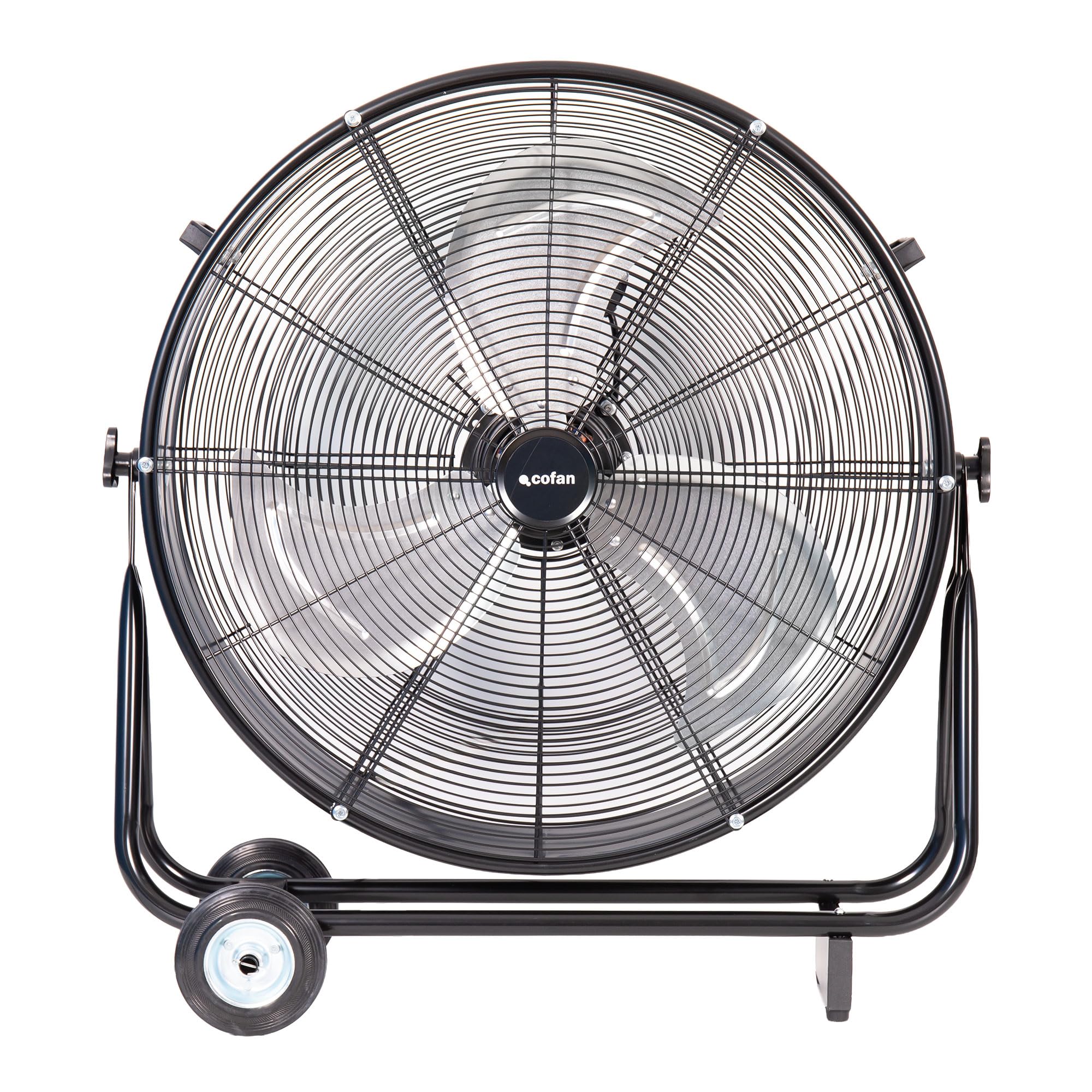Cofan Ventilador Industrial de Suelo 200 W, 75 cm, 3 Velocidades, 3 Aspas de Aluminio de Alta Resistencia, con Ruedas, sin Asas, Motor Potente, Color Negro
