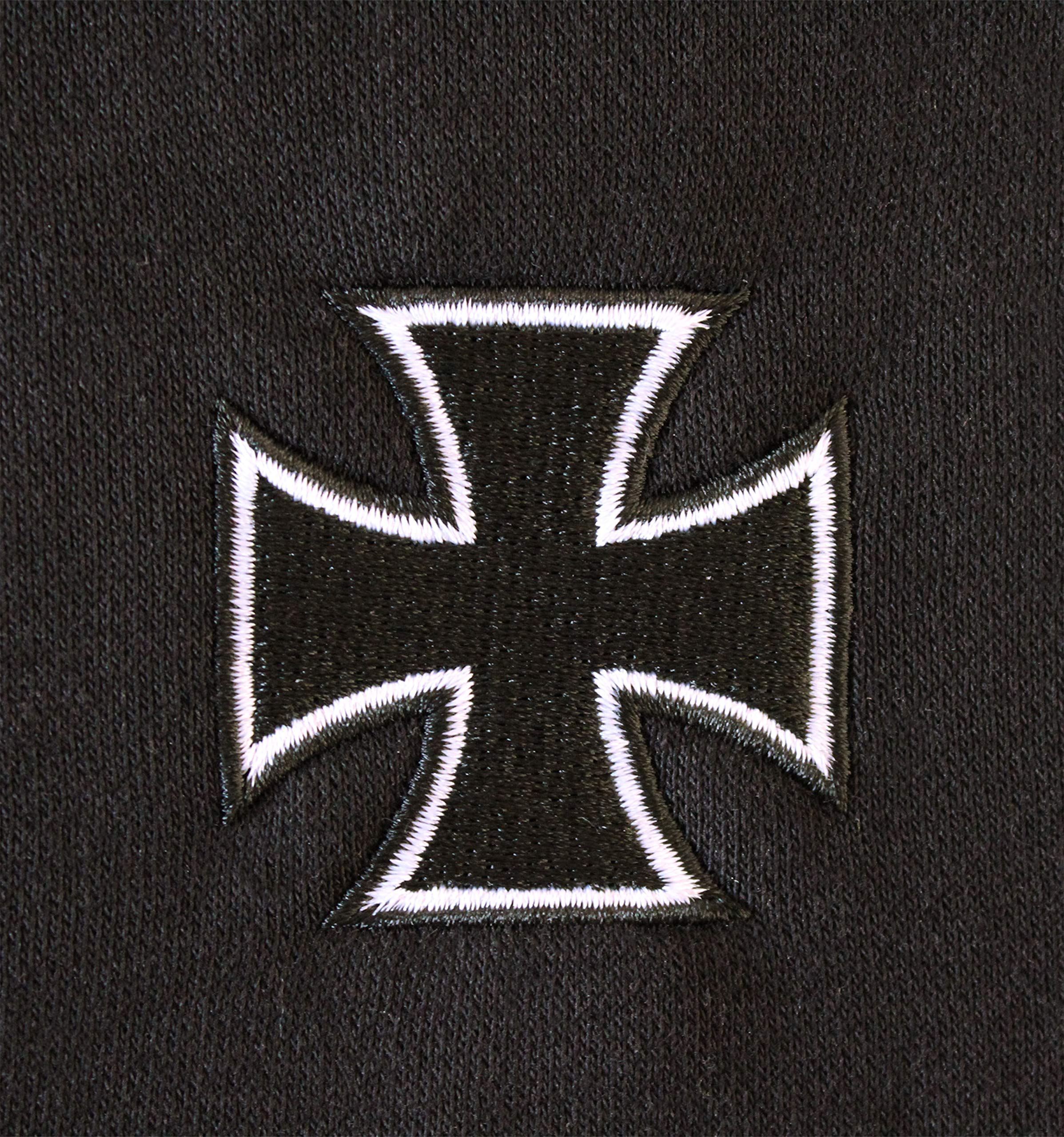 Sweat à Capuche Zippé : Biker Pray avec Broderie Croix de Fer - Cadeau pour Bikeur-s/Moto/Blouson Homme/Hoody/Hoodie/Chopper/Hooded-Jacket/Veste/Gilet/USA/Sweater/Pull-Over