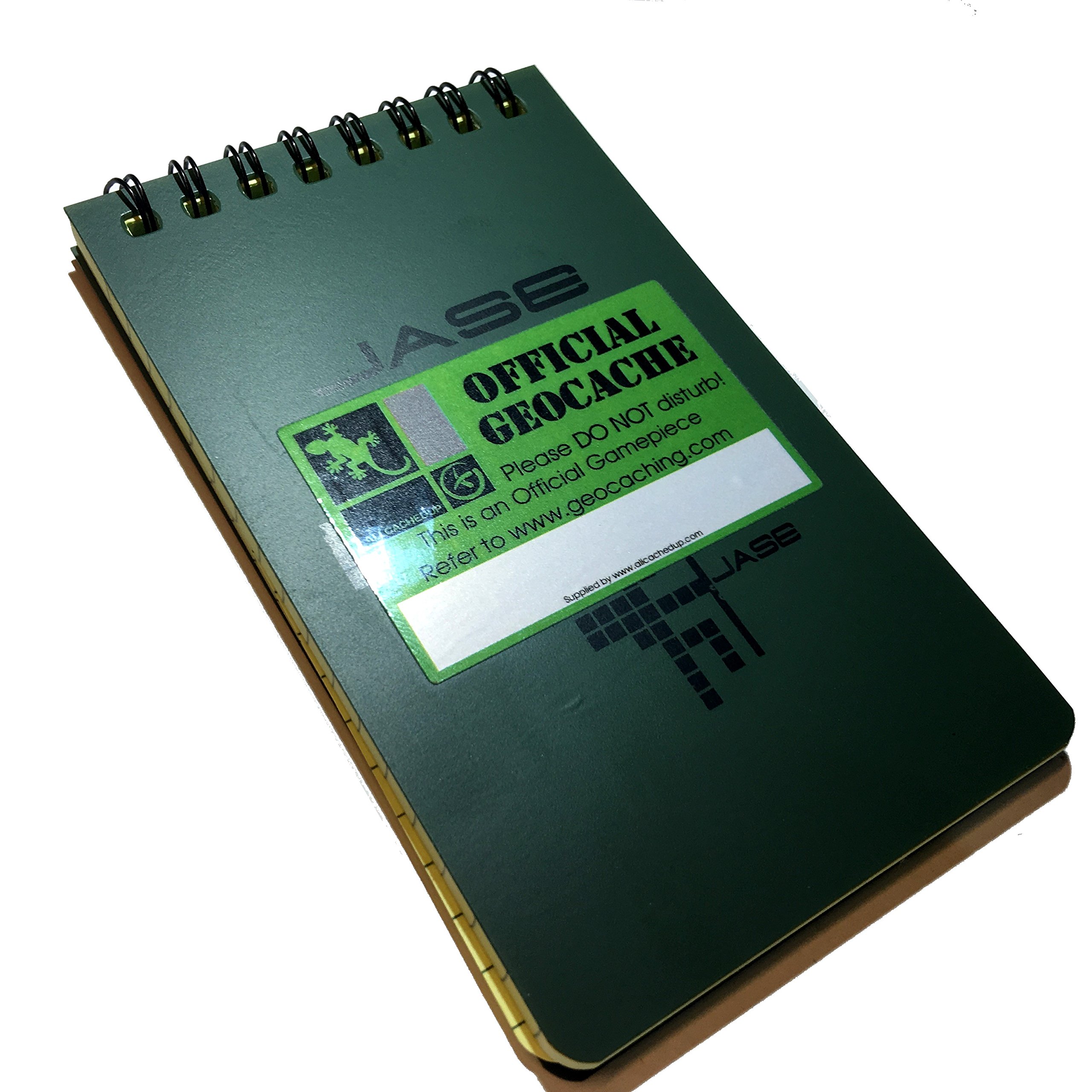 AllCachedUp Geocache 48 Page Waterproof All Weather Note or Log Book 3" x 5" Green/Yellow