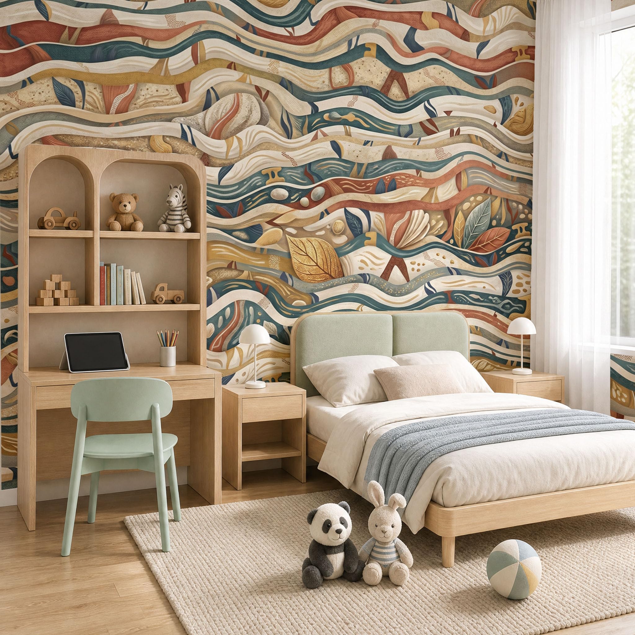 Vlies Fototapete Mosaikmuster böhmische mediterrane Ästhetik 250x175cm - Fototapeten - Tapeten - für Wohnzimmer Schlafzimmer - Vliestapete Wandtapete Tapete 3D Effekt- Tapetenkleister erforderlich