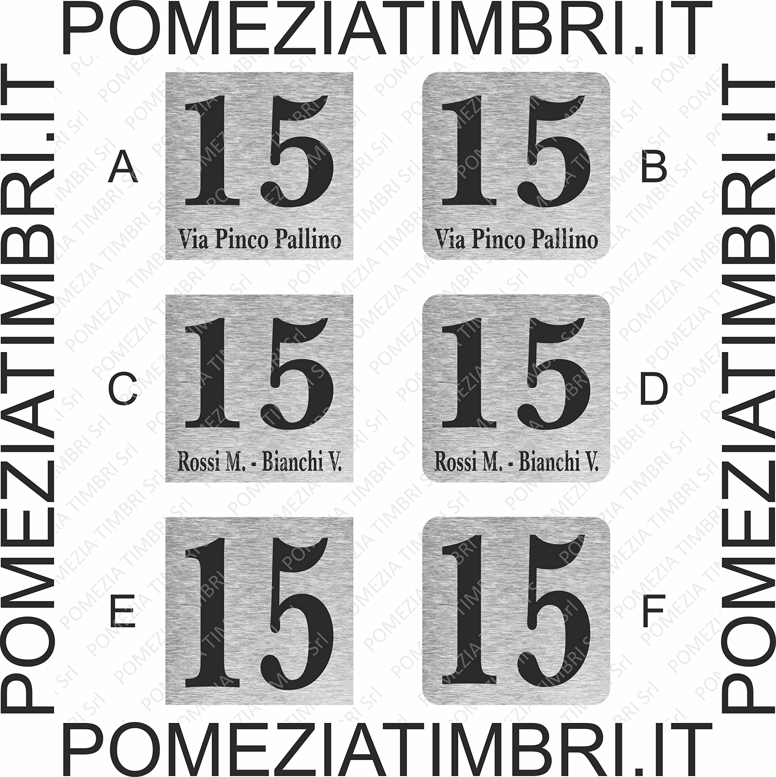 Targa Numero Civico Esterno – in Alluminio DiBond – Numero Civico Personalizzato – Resistente Intemperie UV – Facile Montaggio (Alluminio Argento 10x10cm)