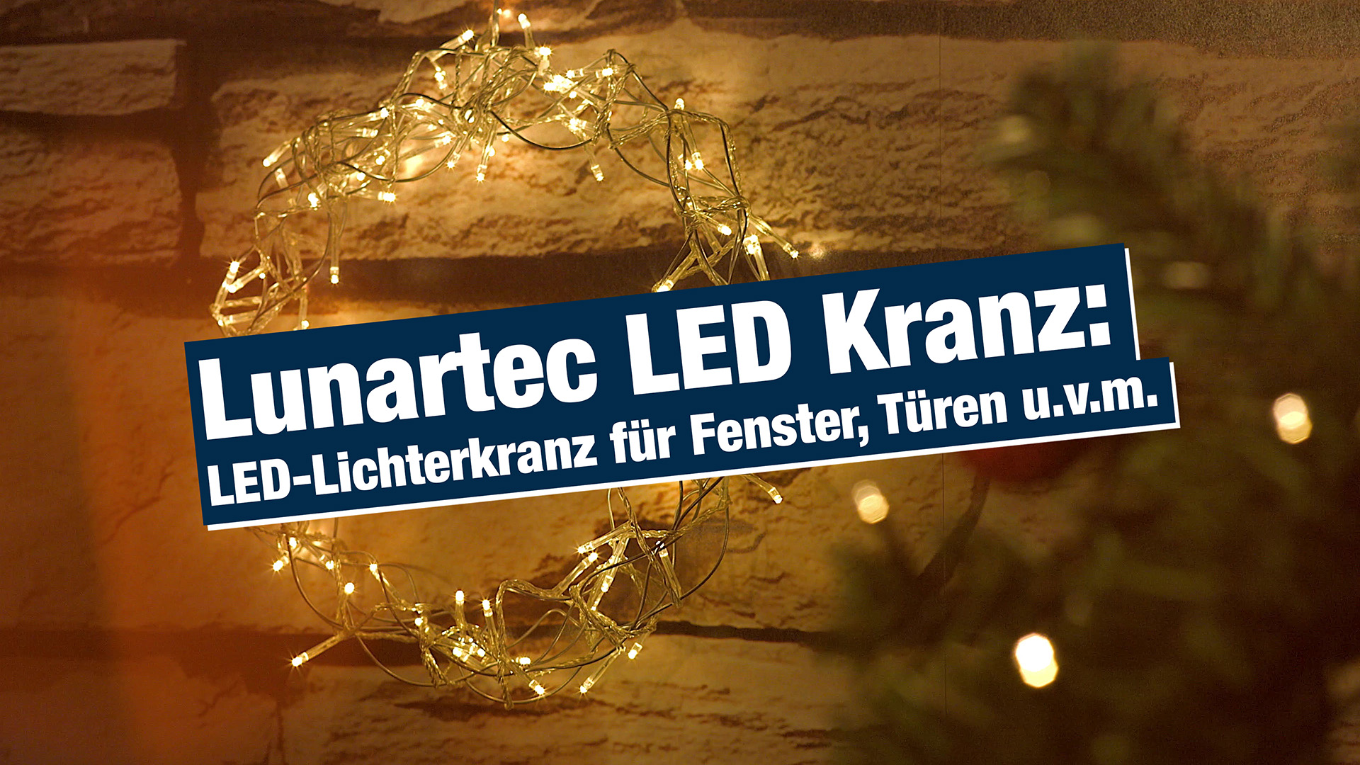 Lunartec Fensterbeleuchtung: LED-Lichterkranz für Fenster, Türen u.v.m., 90 warmweiße LEDs, Ø 30 cm (Lichterkranz zum Aufhängen, Fenster Strom, Tür) Beleuchtung