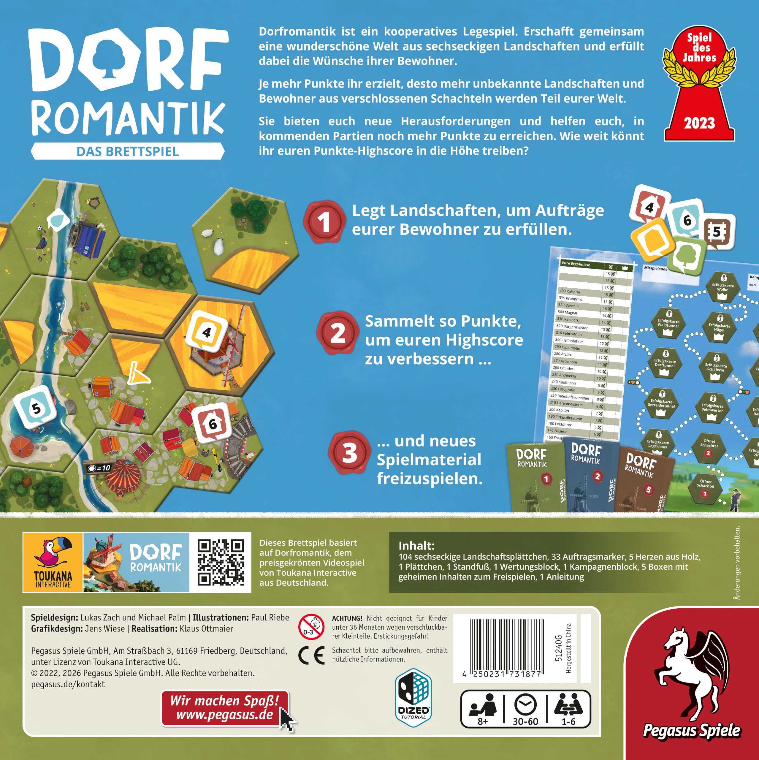 Pegasus Spiele Village Romance Gra Planszowa, Wielokolorowy, Od 8 lat