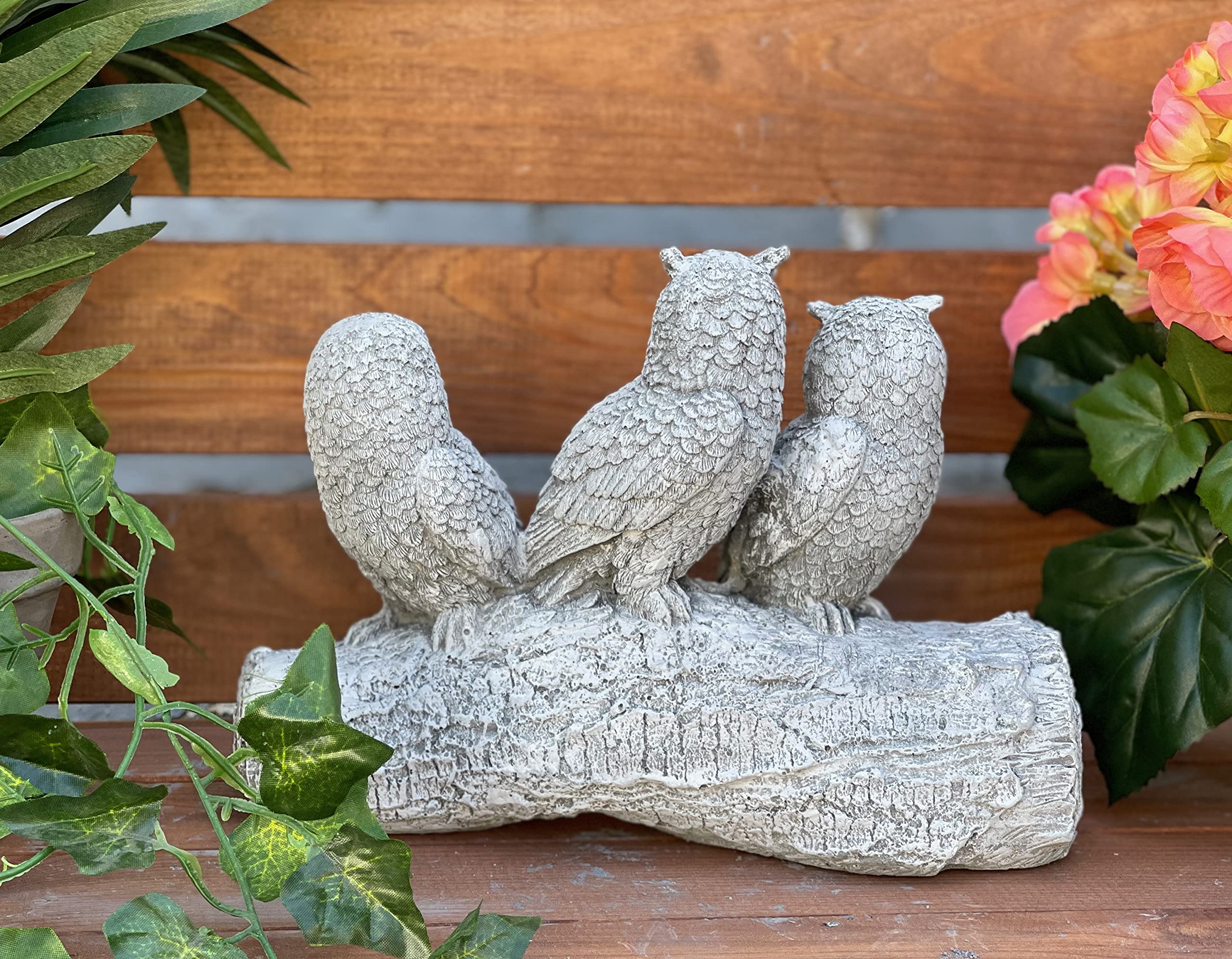 Statua Gufo Hedwig In Pietra Fatta A Mano - Resistente Al Gelo, 20x15x15 Cm