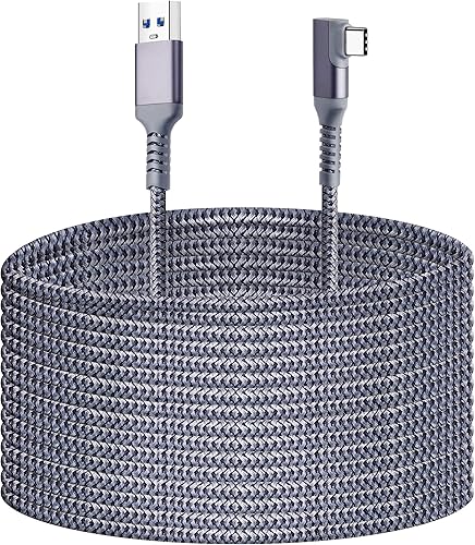 Kuject - Cable Link USB 3 tipo A a C de 20 pies de largo compatible con Oculus Quest 2 cable de carga de nailon trenzado para visores de realidad