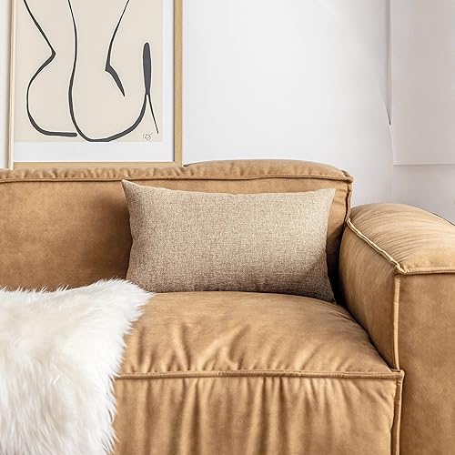 Miniatura 3 de Demetex Juego de 2 fundas de almohada de 12 x 20 pulgadas, fundas de almohada decorativas rectangulares de arpillera lumbar, funda de almohada de