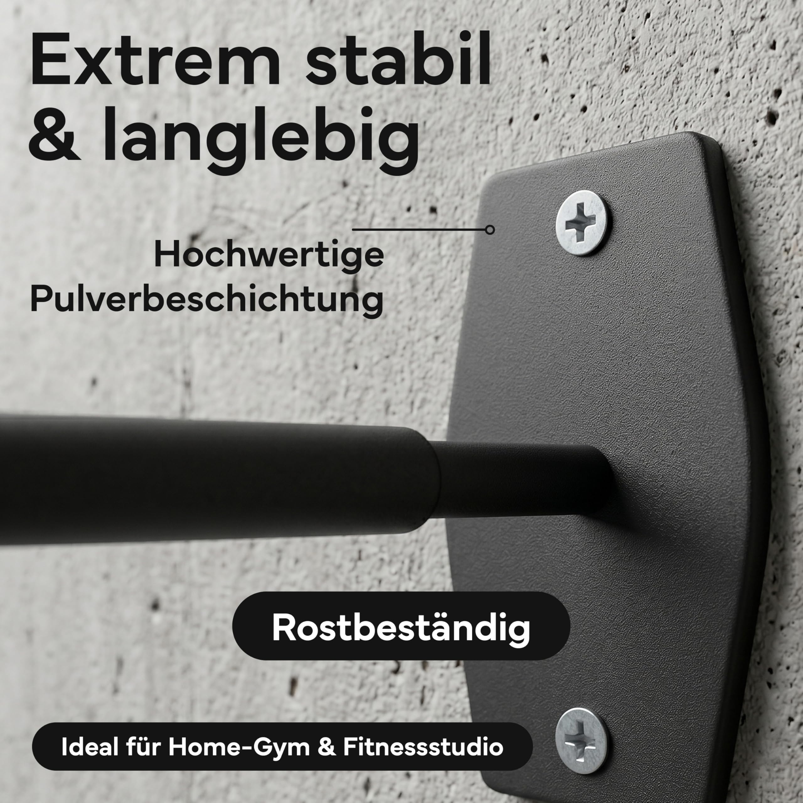 NEOLYMP Wandhalterung für Fitnessmatten mit Ösen 2er Set - Platzsparende Mattenaufhängung - gehärteter Stahl, gummiert inkl. Fischer Dübel - Halterung für Yogamatte, Gymnastikmatte, Sportmatte