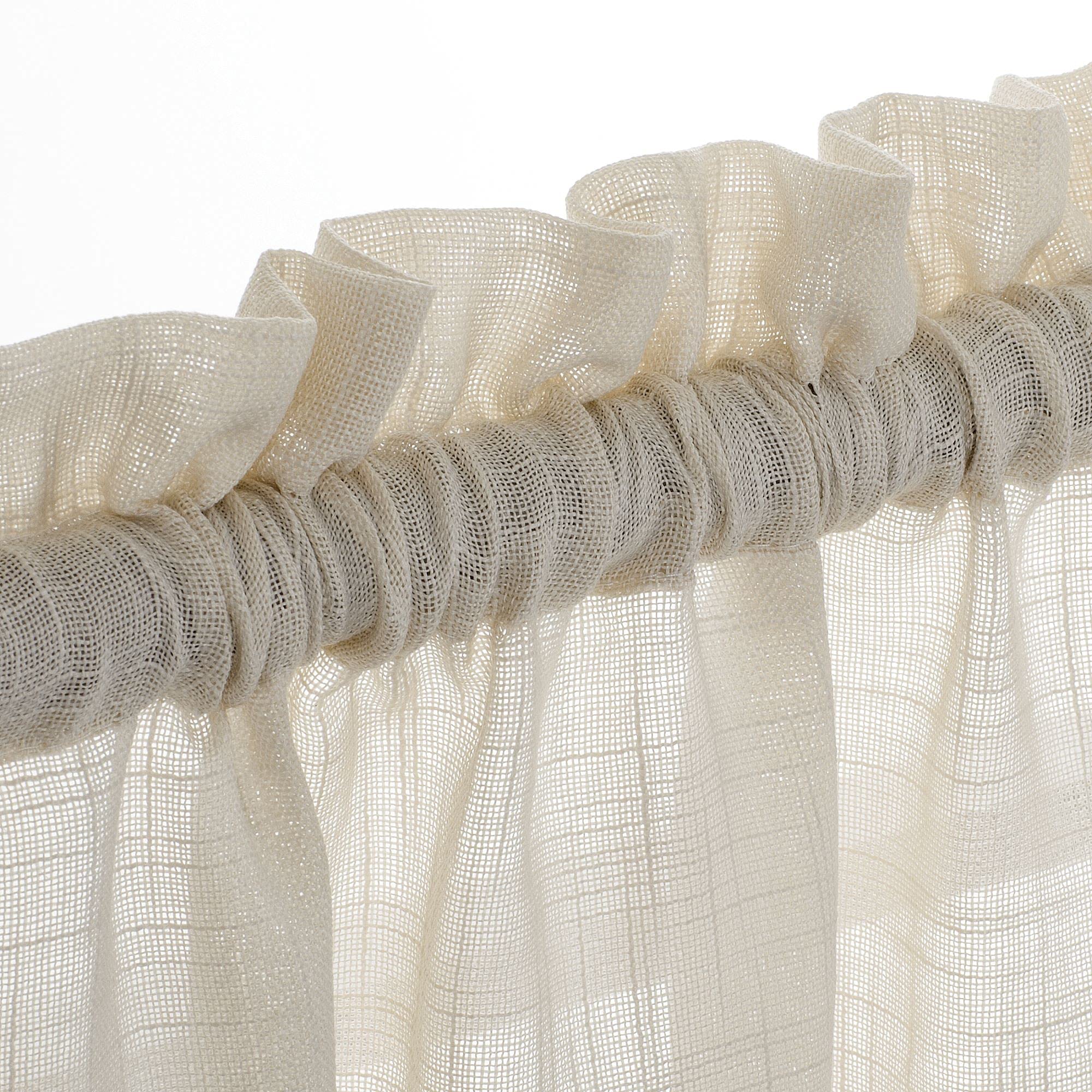 Diamond Home Linens 2 Piece Short Semi Sheer Linen Look Window Treatement Tiers for Any Small Window (27