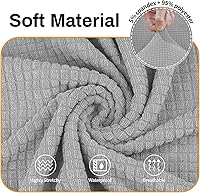 Vista 3 de Asnomy Couch Covers for 3 Cushion Couch Stretch Sofa Covers Slipcovers, Pet Protector Furniture Covers for Dogs Cats Spandex Jacquard Fabric Small