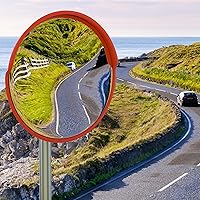 Vista 1 de RELIANCER Espejo de Seguridad Convexo de 32", Espejo Curvado de Seguridad para Tráfico en Carretera y Entrada de Vehículos, Espejos de Vigilancia