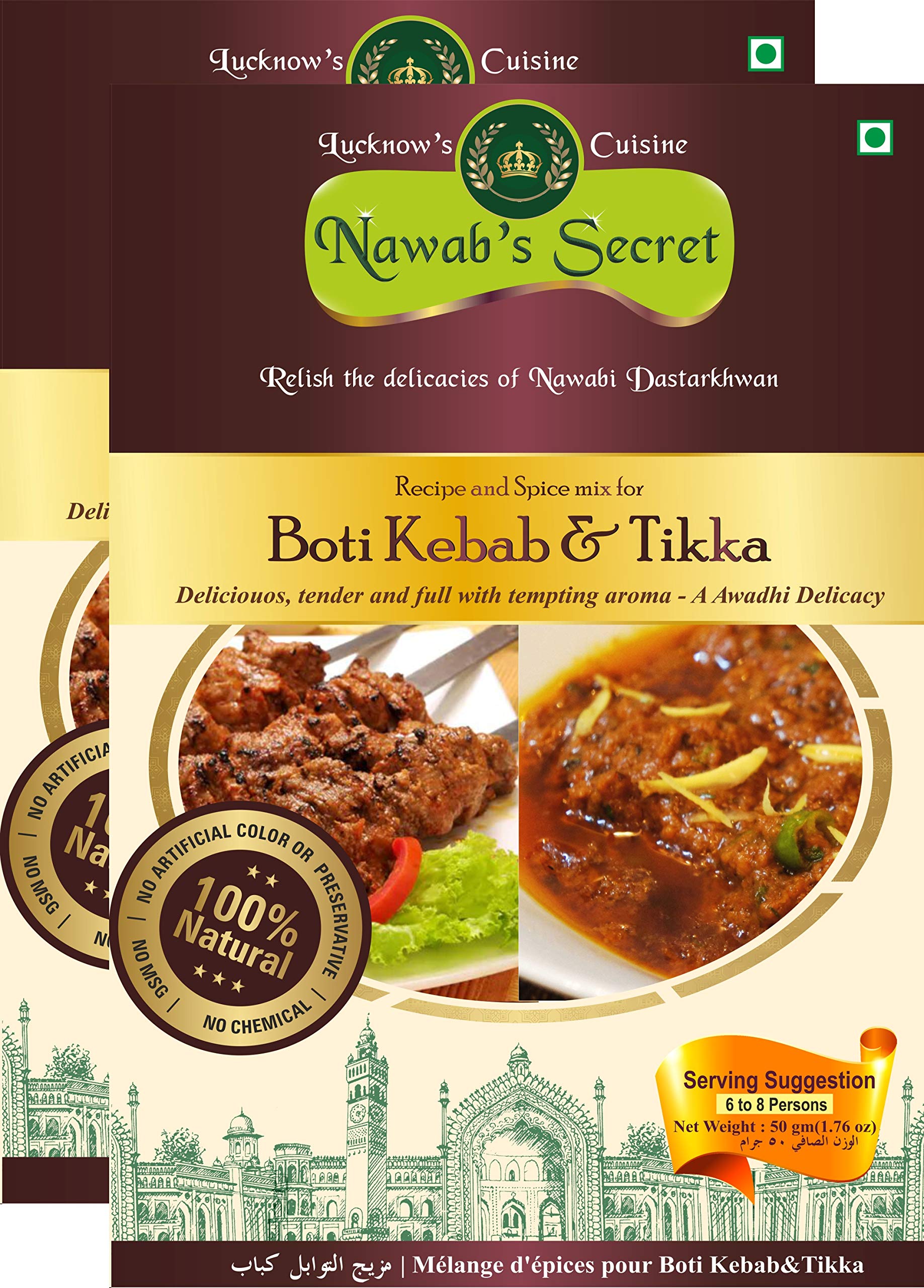 Nawabs Secret Chicken Tikka & Boti Kebab Masala, 50 gm[Pk of 2] Also for Mutton (B01A4GE3LQ) Amazon Price History, Amazon Price Tracker
