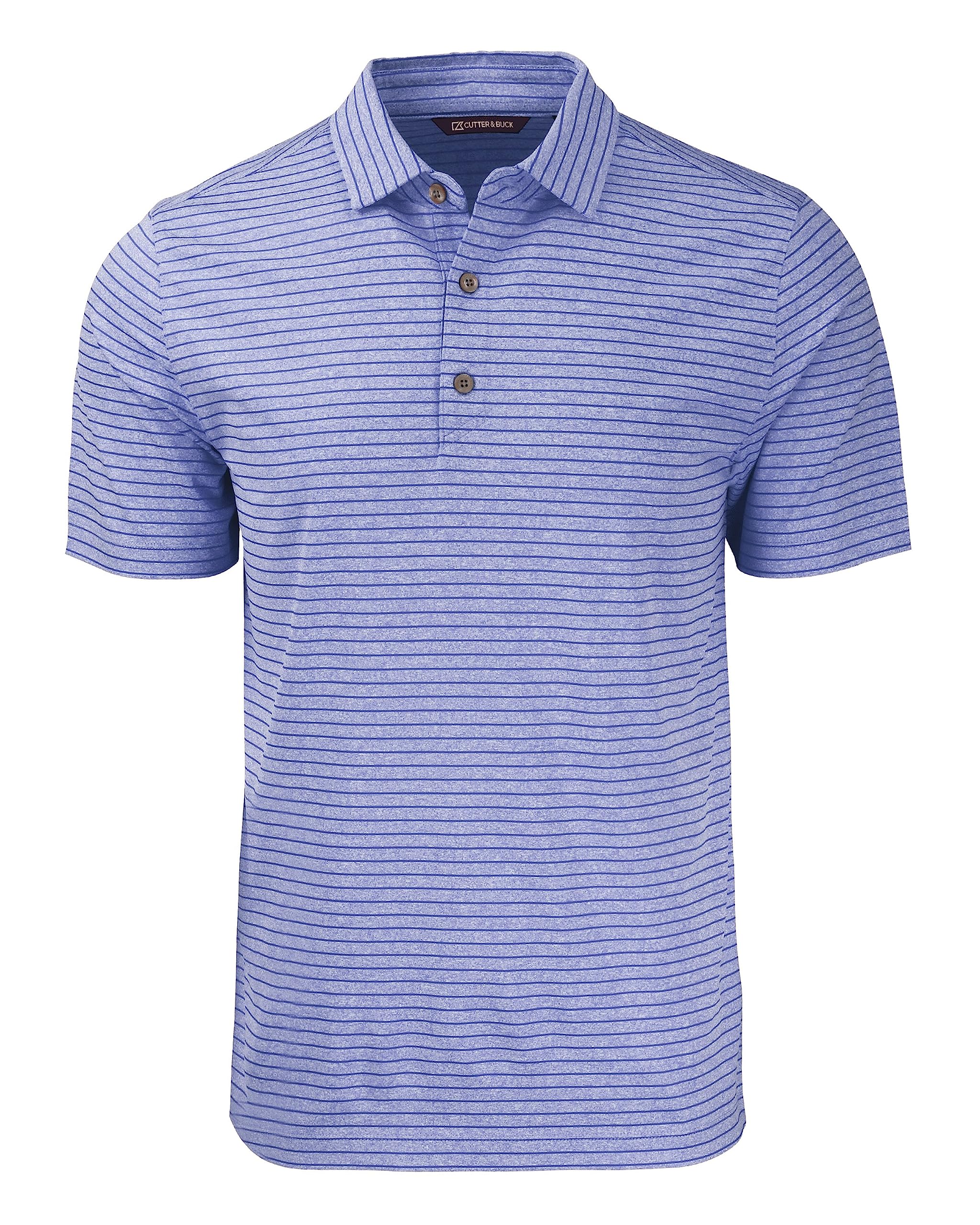 Cutter & Buck Men's Tour Blue Heather Forge Eco Heather Stripe Stretch Recycled Big & Tall Polo, 4X