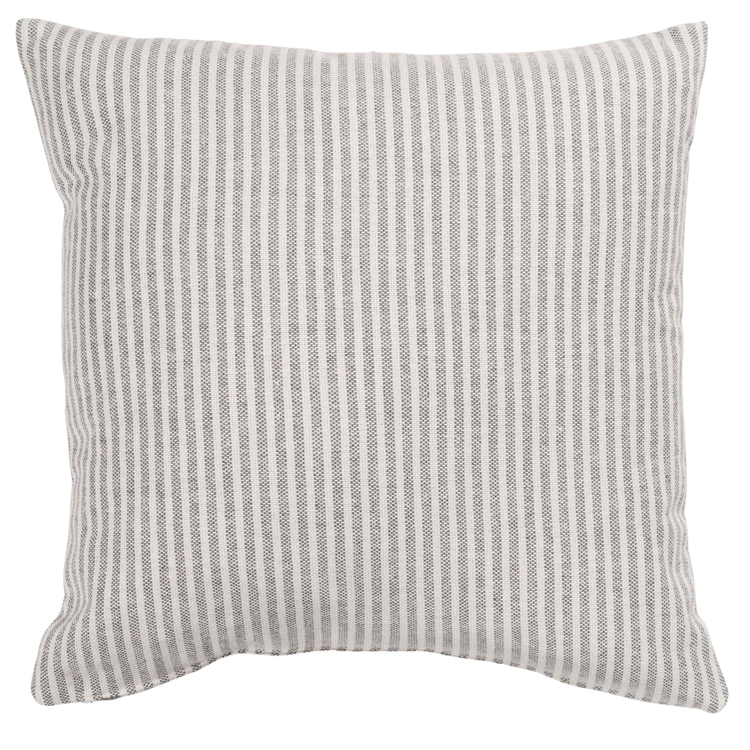 Linen Loft Grey Woven Ticking Stripe Cushion Cover In Dove Nautical Stripes, Modern Design. 17X17 Square Cover Only