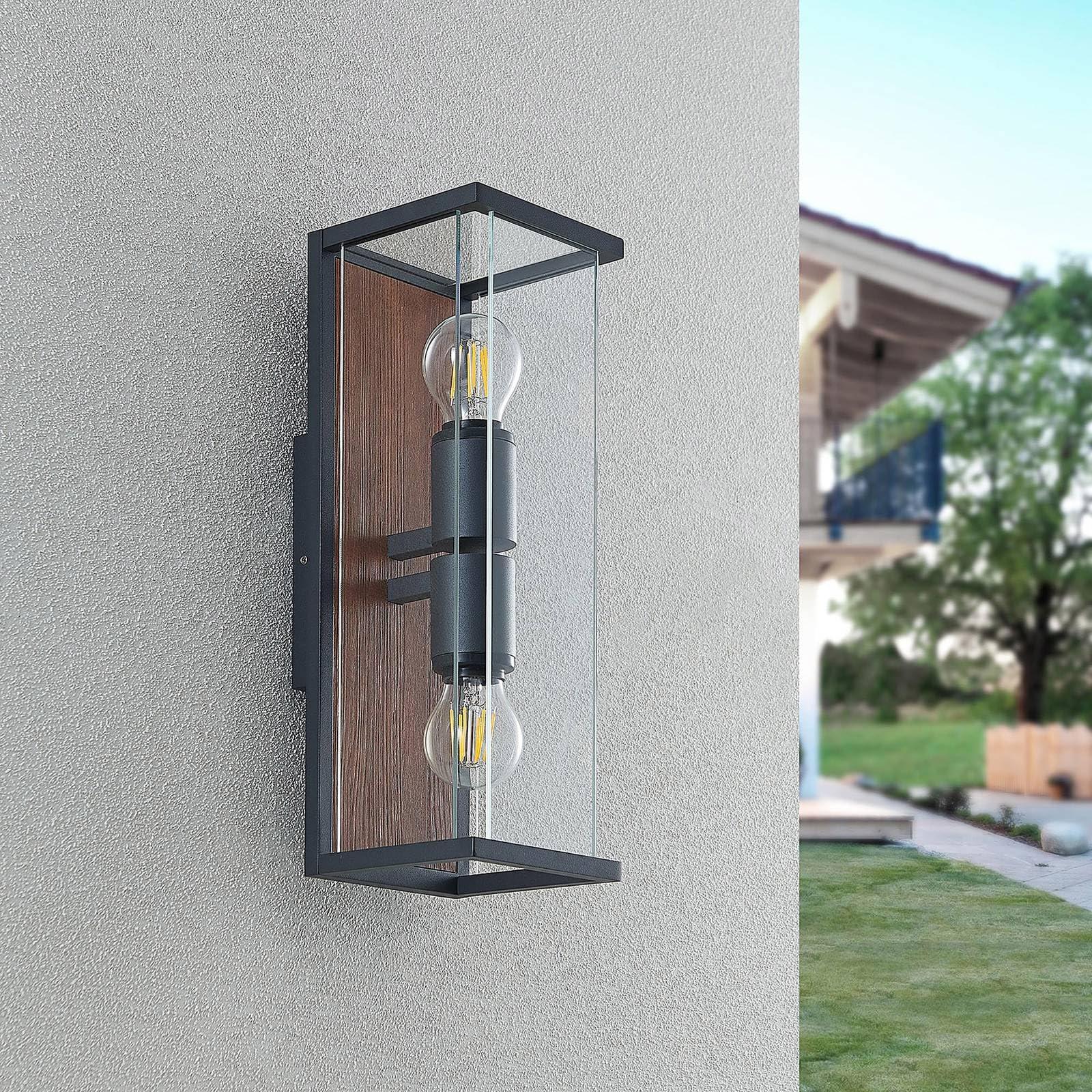 Lucande Applique da esterni dimmerabile (Moderno) colore Nero, in Alluminio applique lampada LED outdoor per facciata/parete terrazzo e balcone